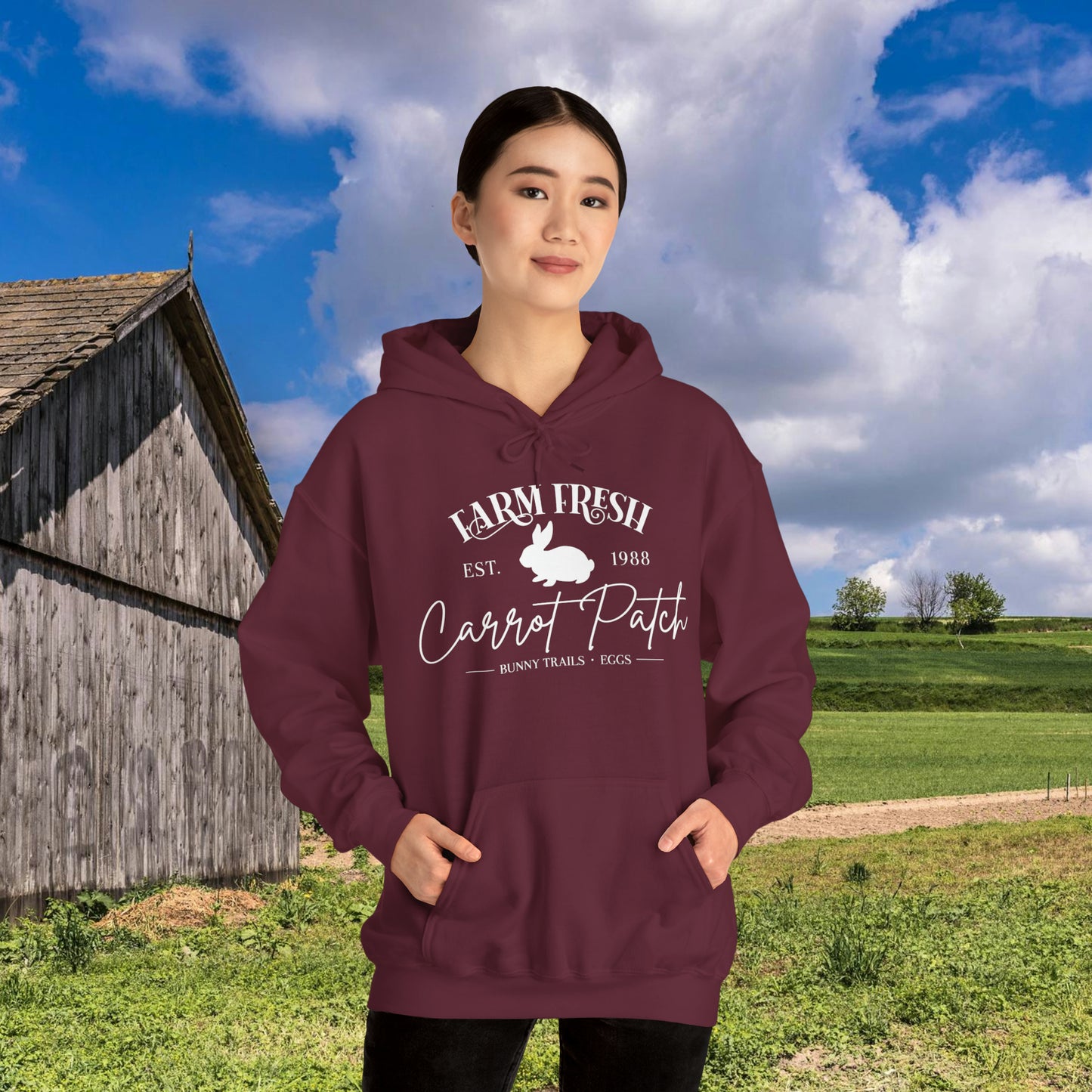 Farm Fresh Carrot Patch Unisex Heavy Blend™ Hooded Sweatshirt