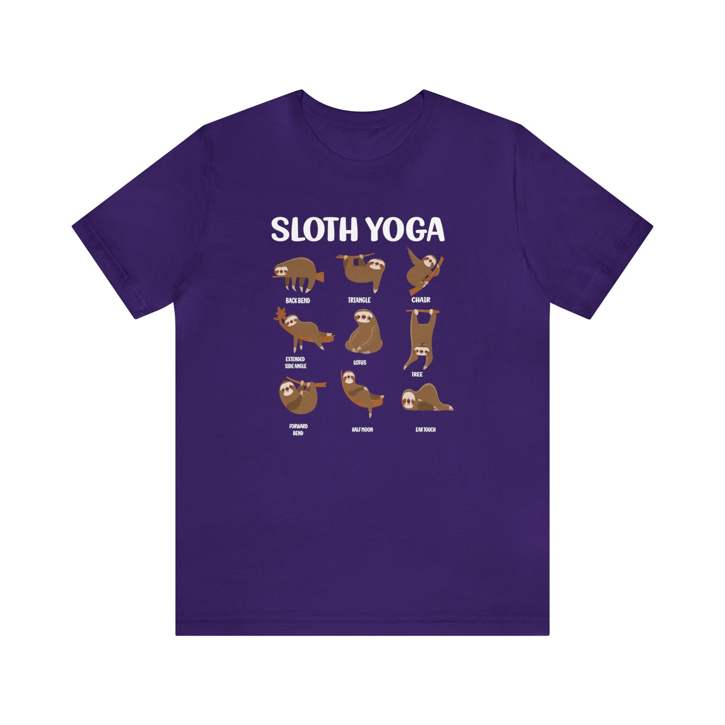Sloth Yoga Short Sleeve Tee Sloth Lovers T-Shirt Yoga Lovers Shirt