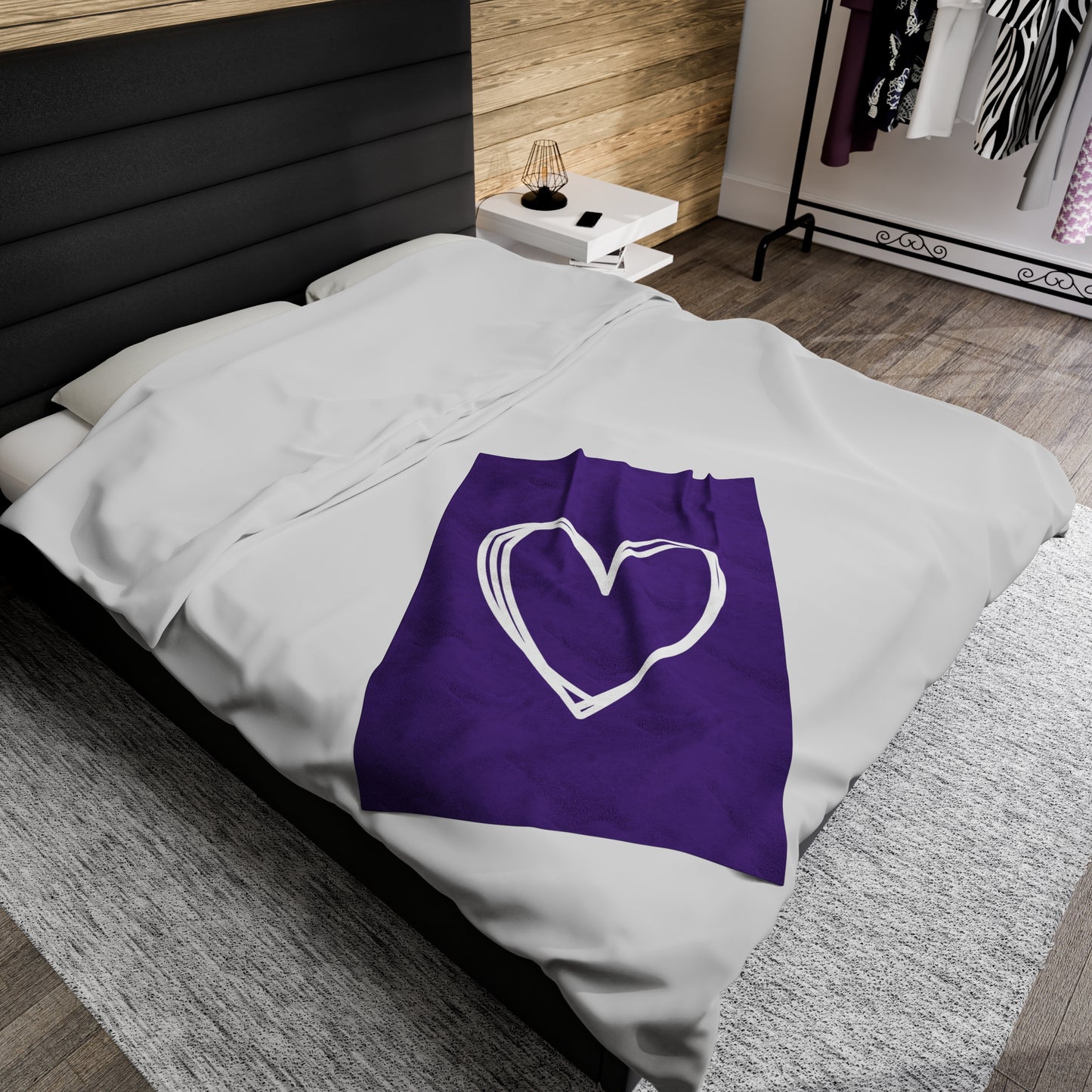 Hand-drawn Heart Velveteen Plush Blanket