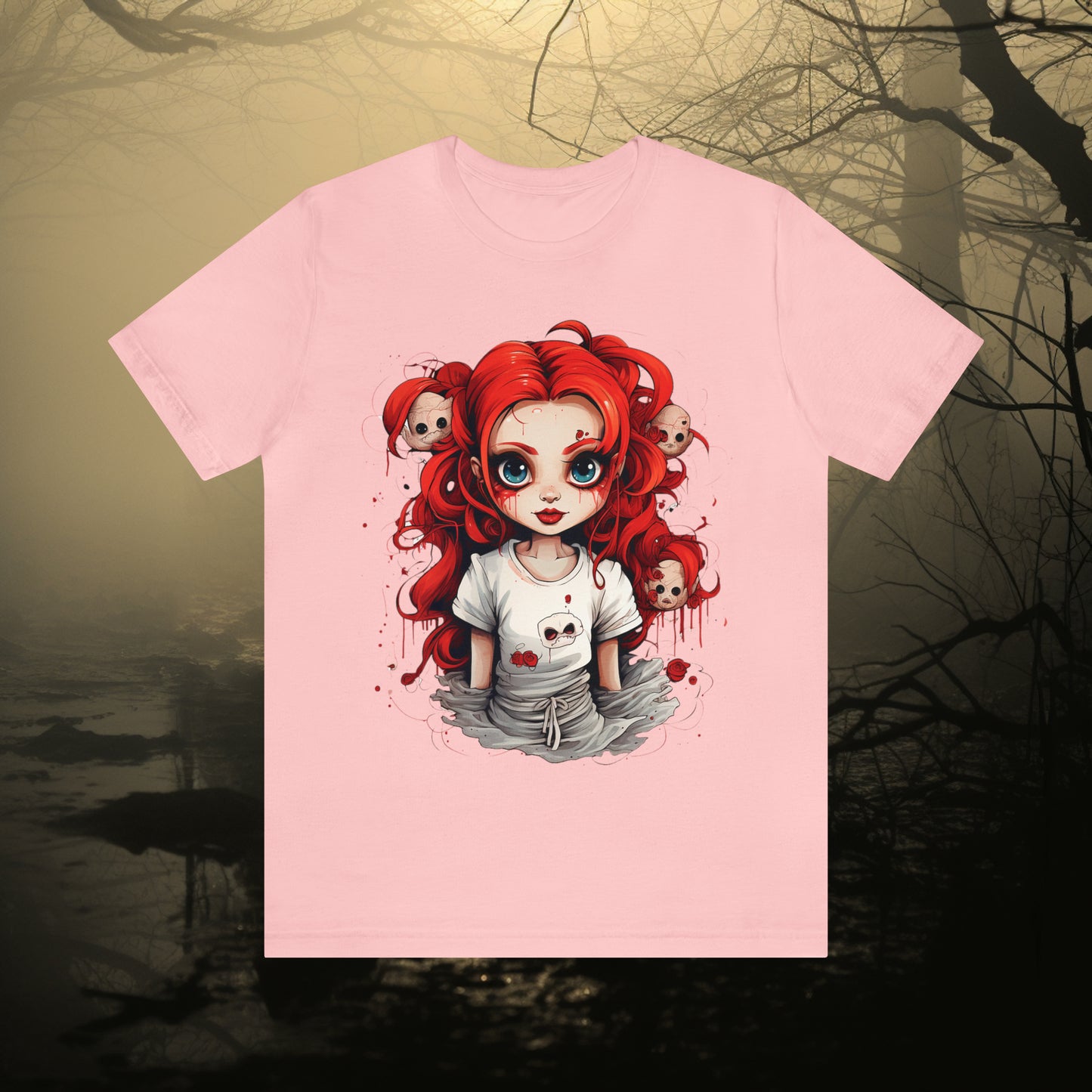 Creepy Doll Halloween Unisex Jersey Short Sleeve Tee