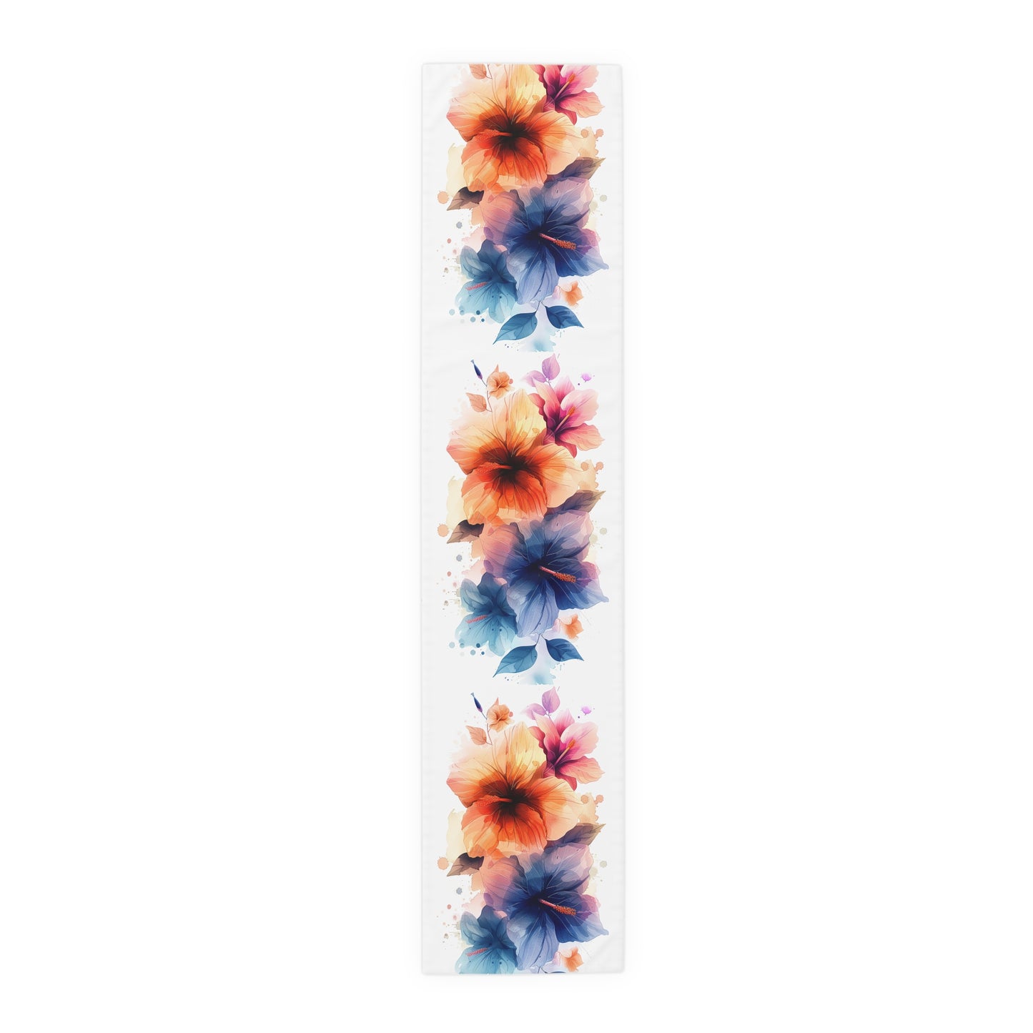 Beautiful Watercolor Flower Table Runner (Cotton, Poly)