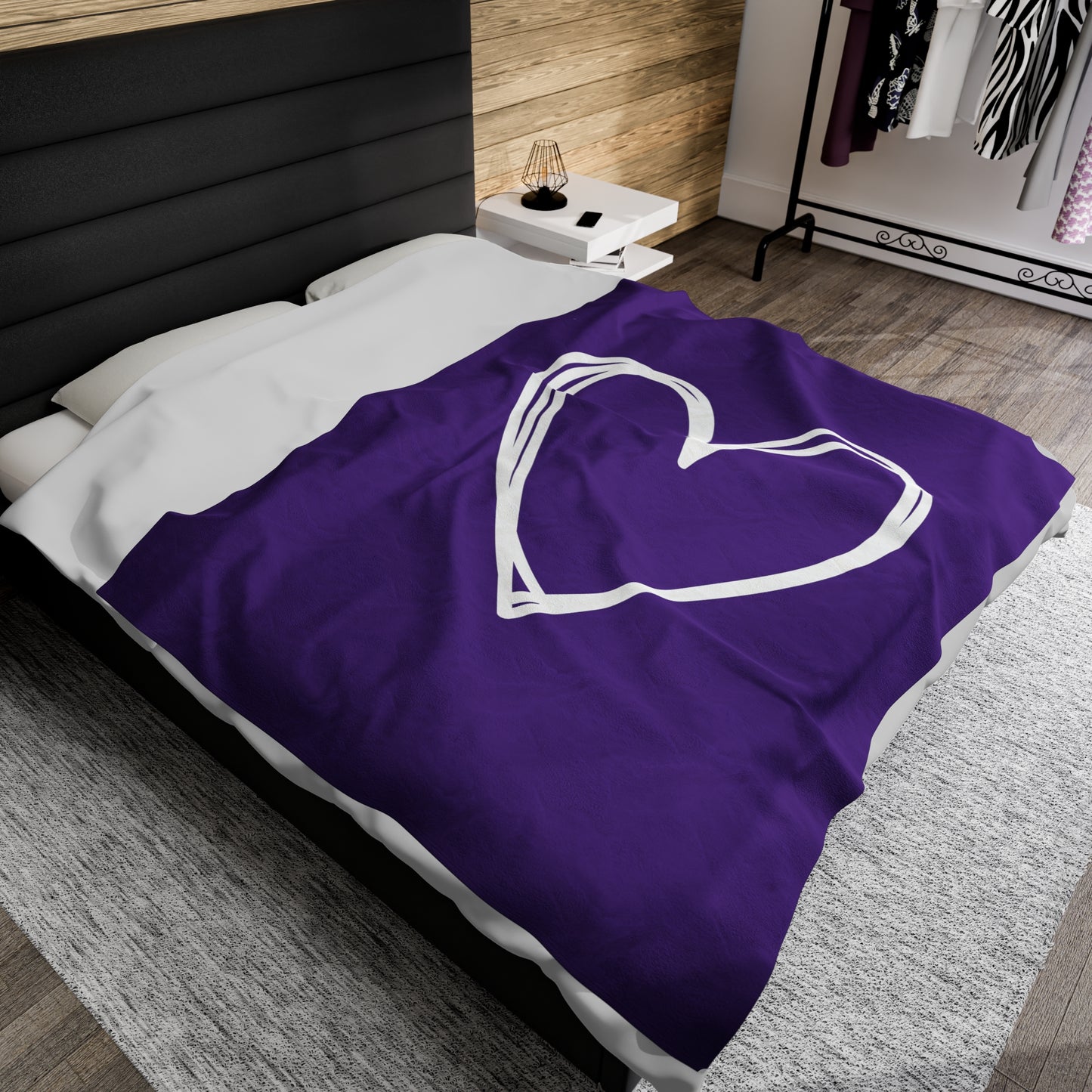 Hand-drawn Heart Velveteen Plush Blanket