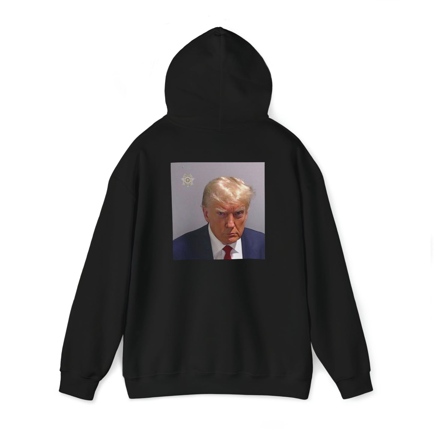 President Trump Mug Shot Back Print Hoodie Sweatshirt