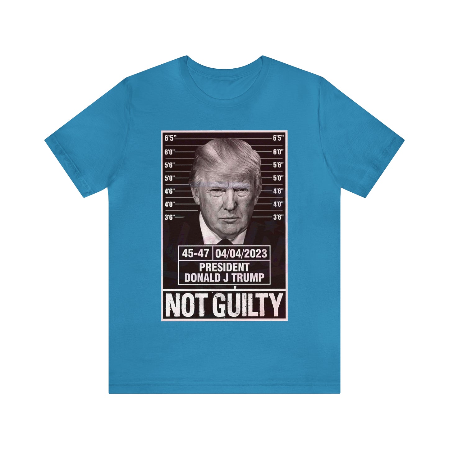 Trump Mug Shot Not Guilty Unisex Jersey Short Sleeve Tee