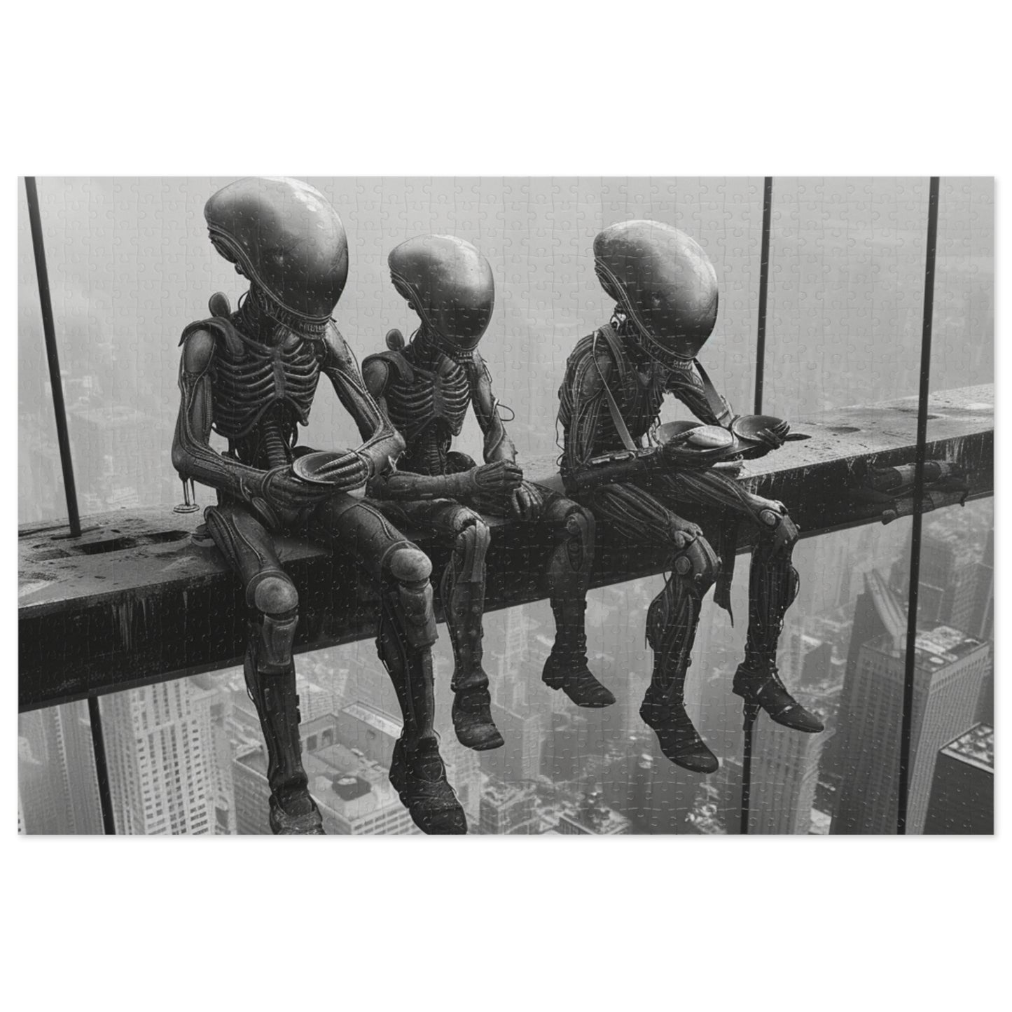 Lunch Atop a Skyscraper Aliens Jigsaw Puzzle (30, 110, 252, 500,1000-Piece)