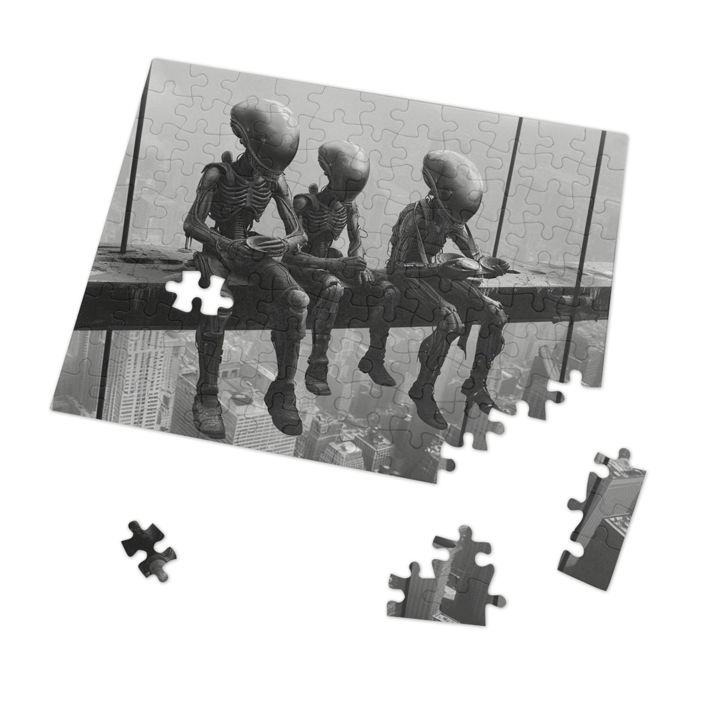 Lunch Atop a Skyscraper Aliens Jigsaw Puzzle (30, 110, 252, 500,1000-Piece)