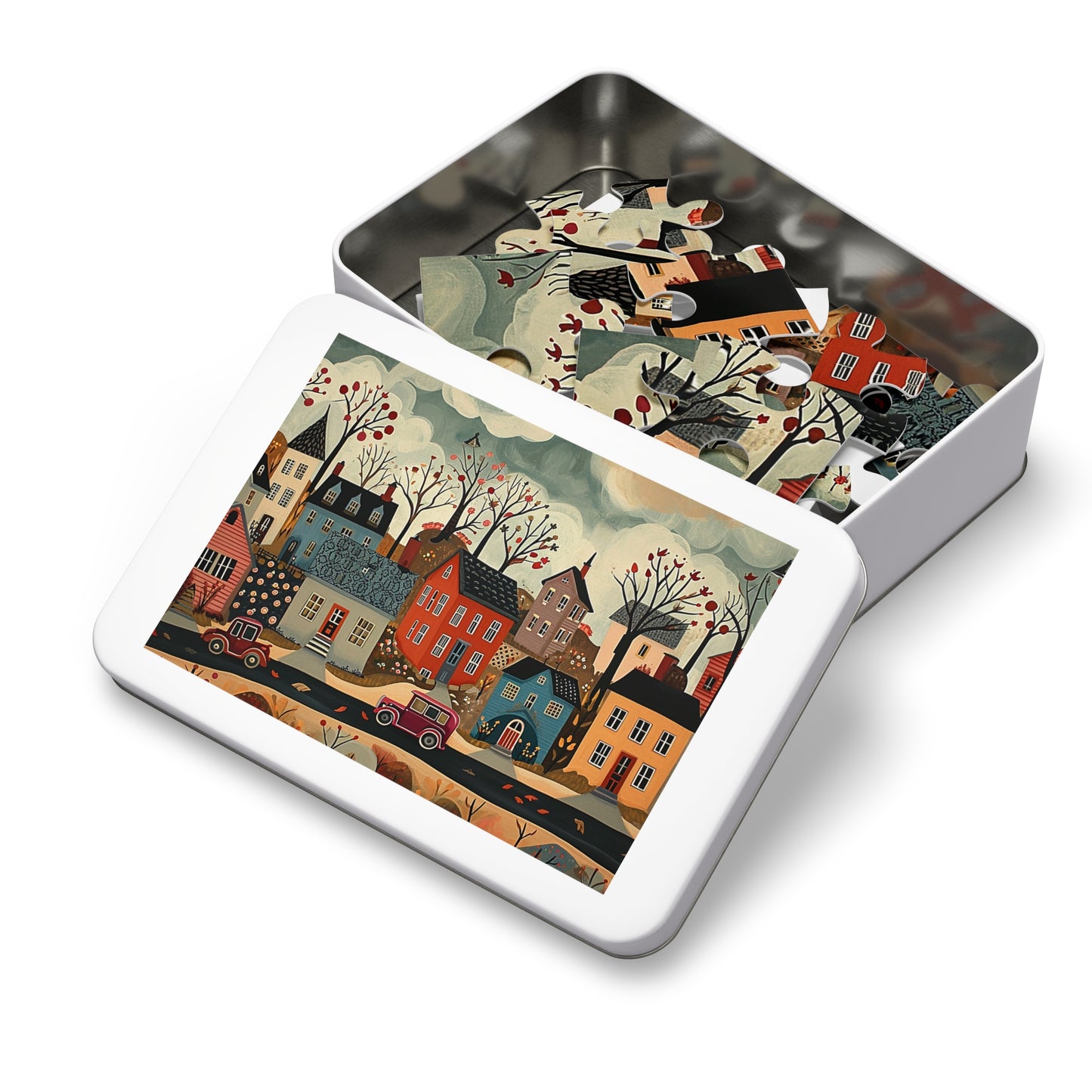 1930s Americana Village Jigsaw Puzzle (30, 110, 252, 500,1000-Piece)