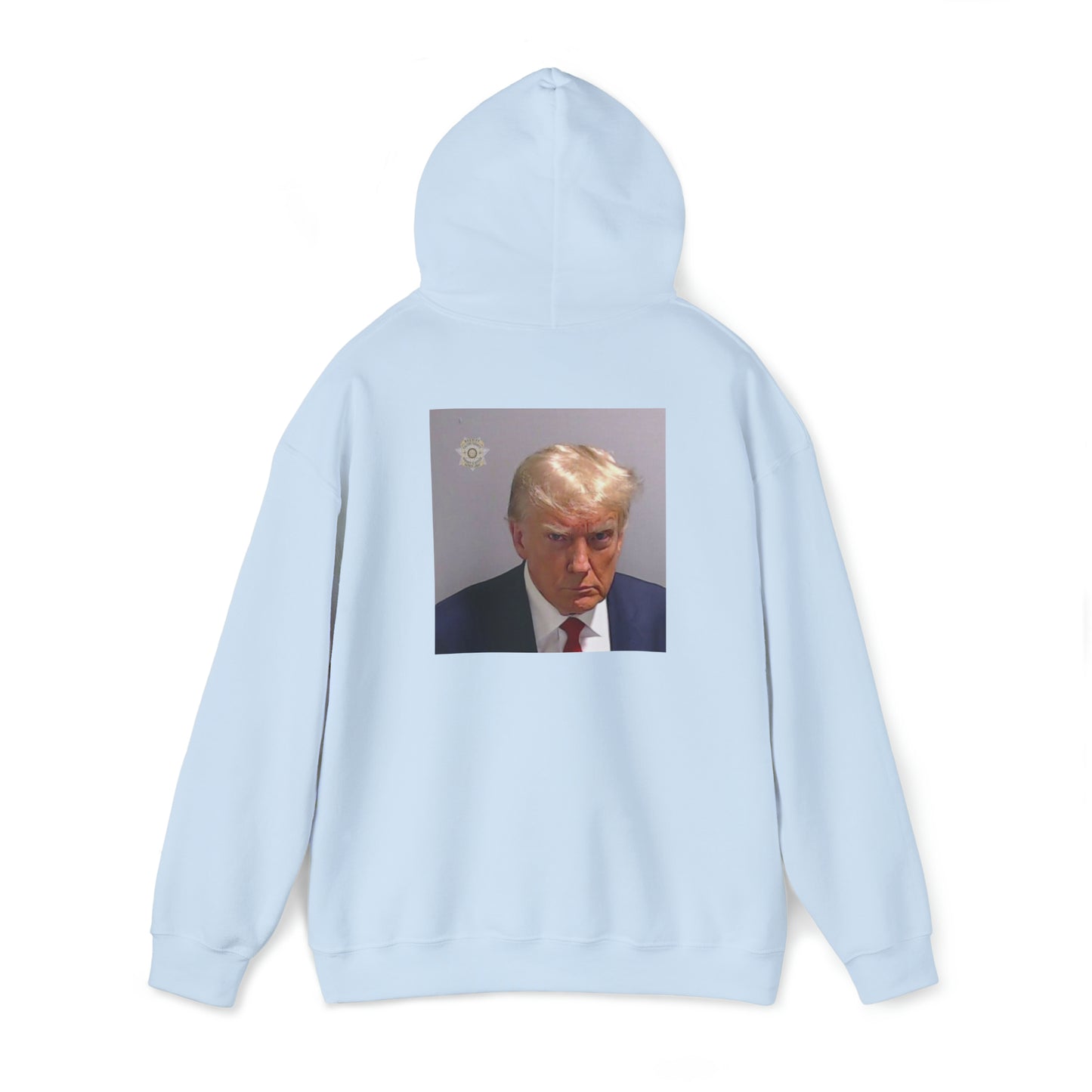 President Trump Mug Shot Back Print Hoodie Sweatshirt