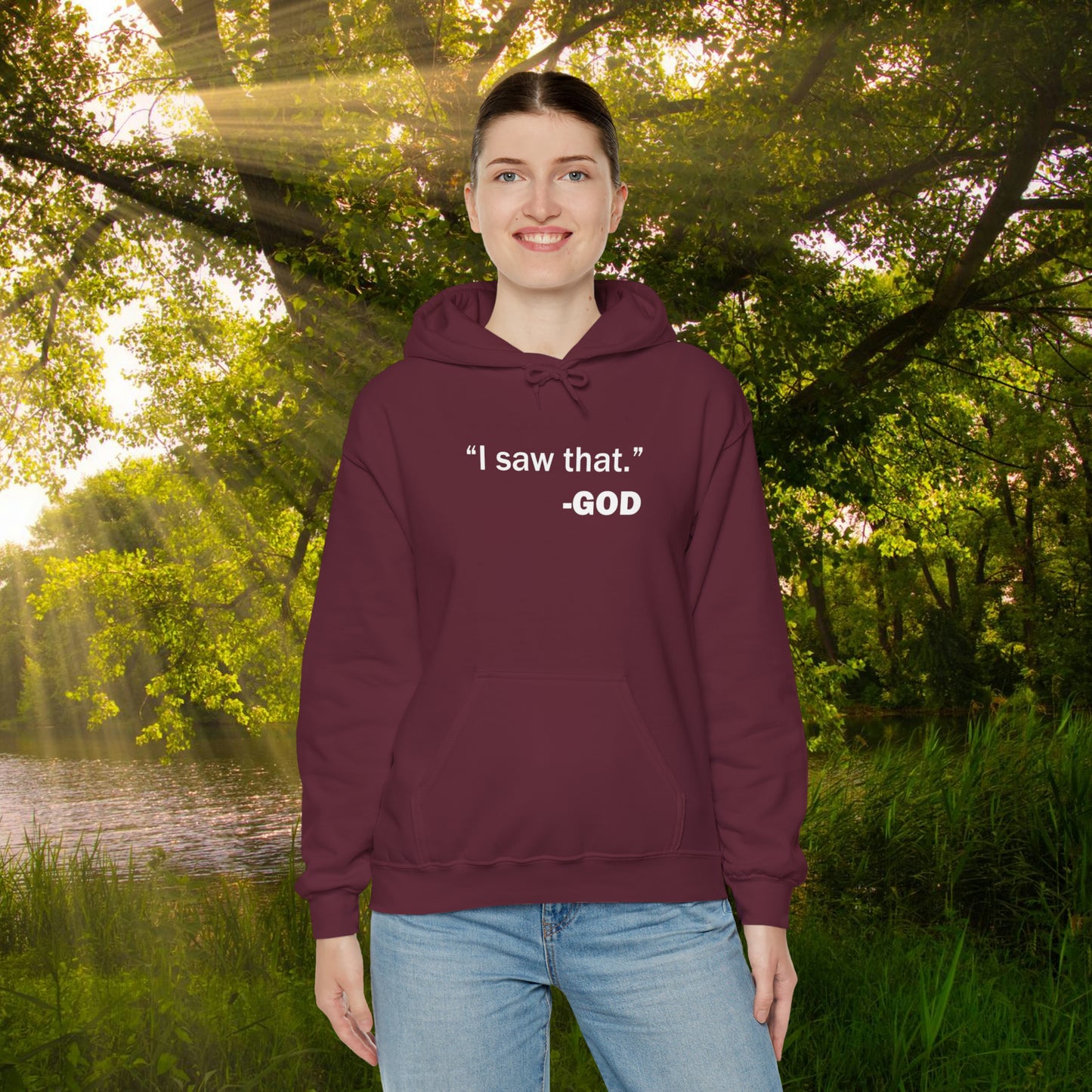 "I saw that." _GOD Unisex Heavy Blend™ Hooded Sweatshirt