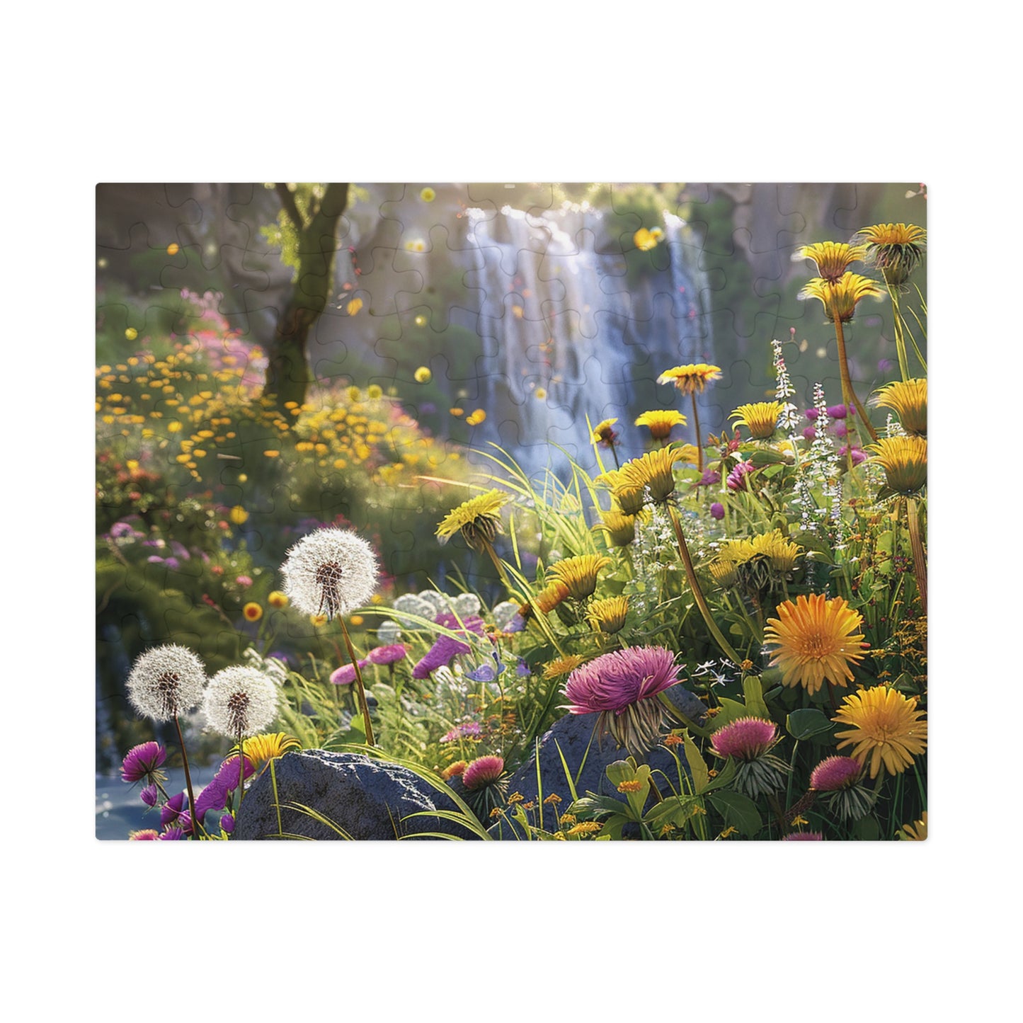 Dandelions by a Waterfall Jigsaw Puzzle (30, 110, 252, 500,1000-Piece)
