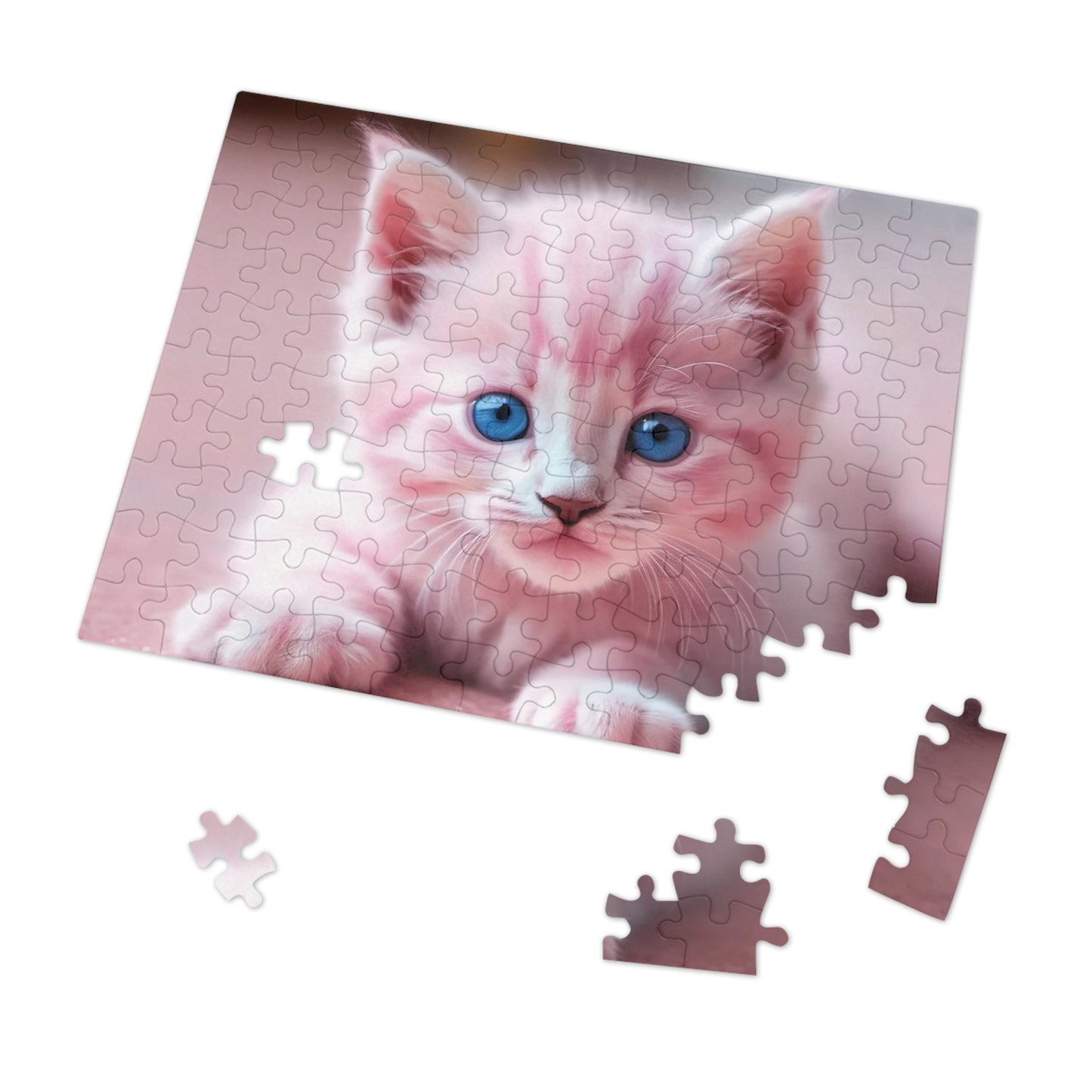 Sweet Pink Kitten Jigsaw Puzzle (30, 110, 252, 500,1000-Piece)