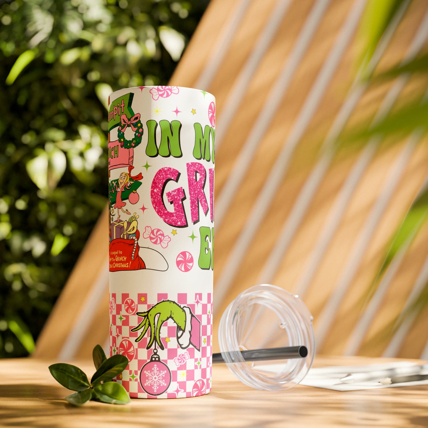 In My Grinch Era Skinny Tumbler with Straw