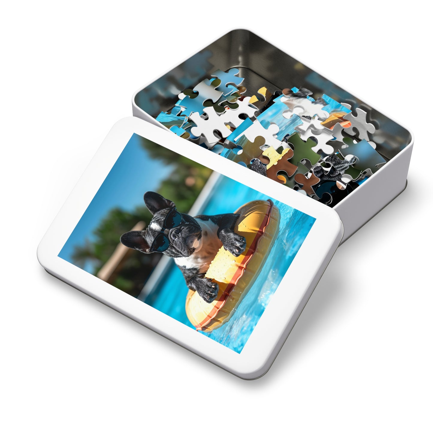 Pool Time Pug Jigsaw Puzzle (30, 110, 252, 500,1000-Piece)