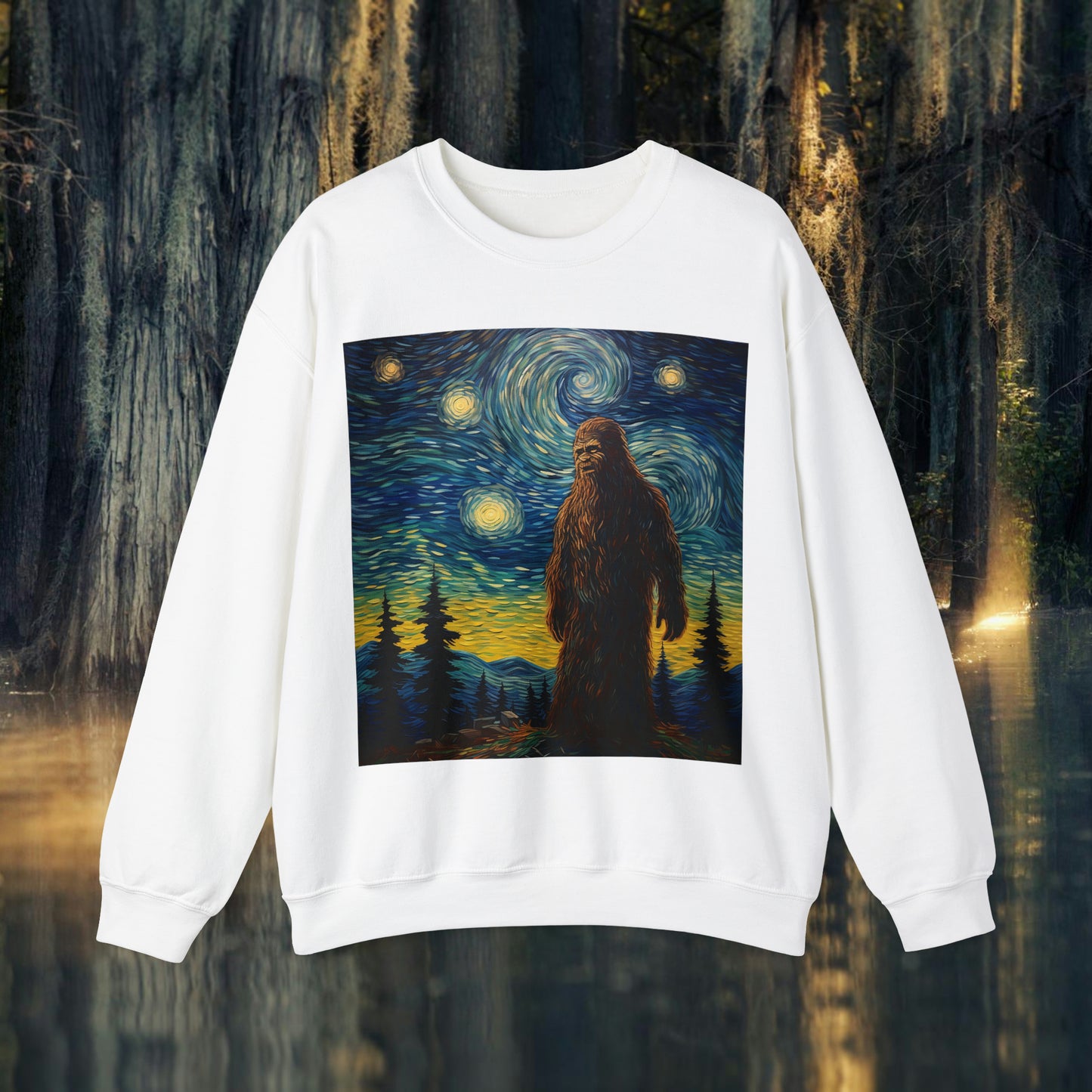 Big Foot Starry Night Unisex Heavy Blend™ Crewneck Sweatshirt