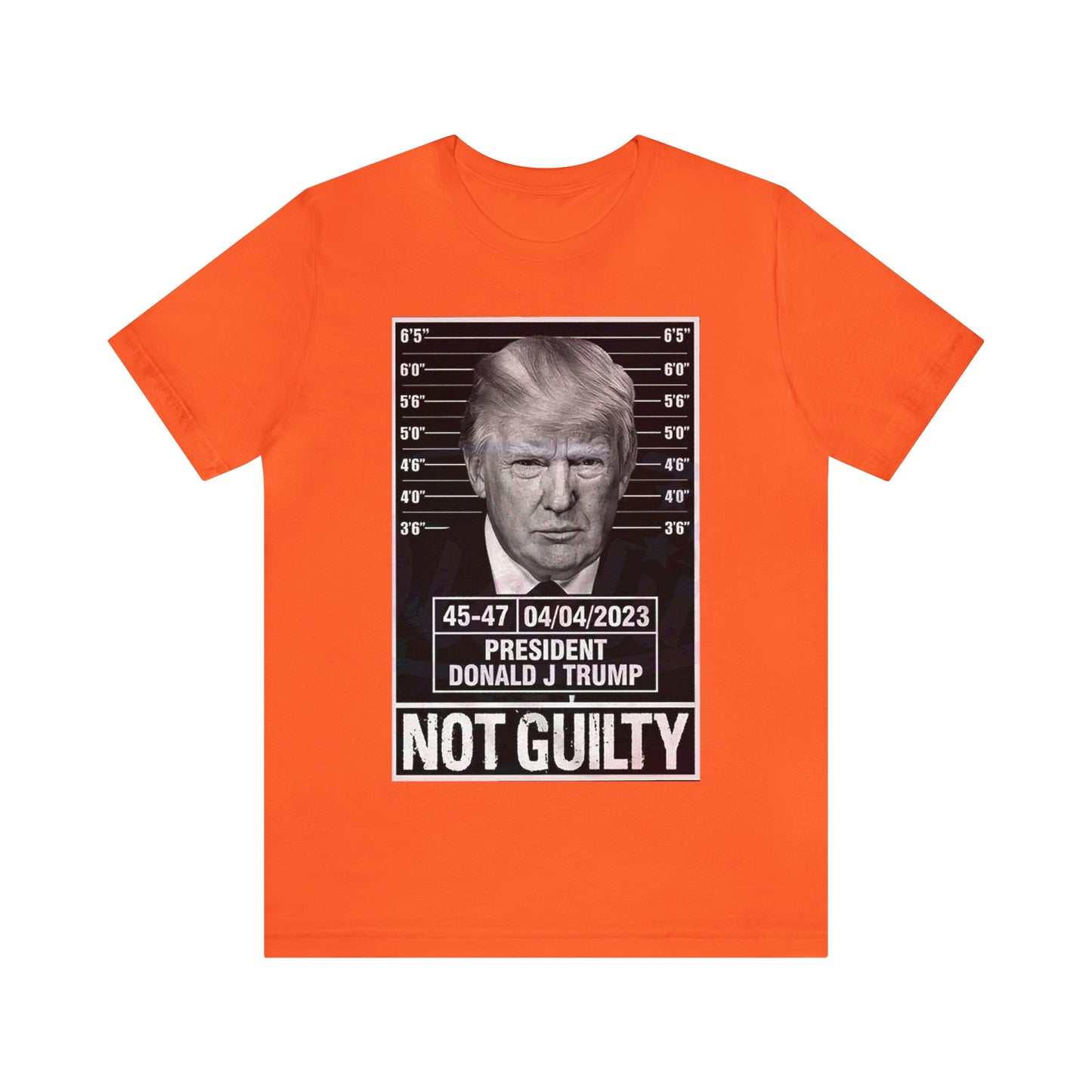 Trump Mug Shot Not Guilty Unisex Jersey Short Sleeve Tee