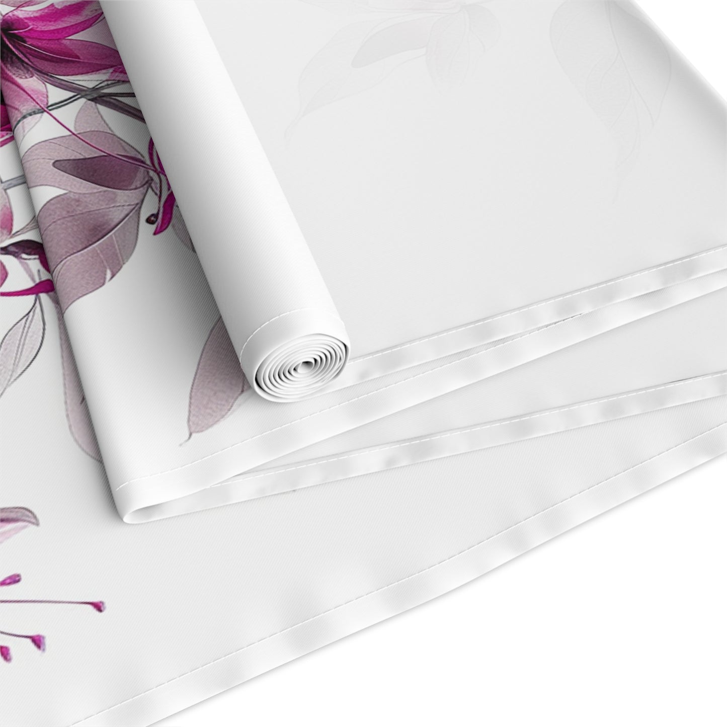 Elegant Fuchsia Flowers Table Runner (Cotton, Poly)