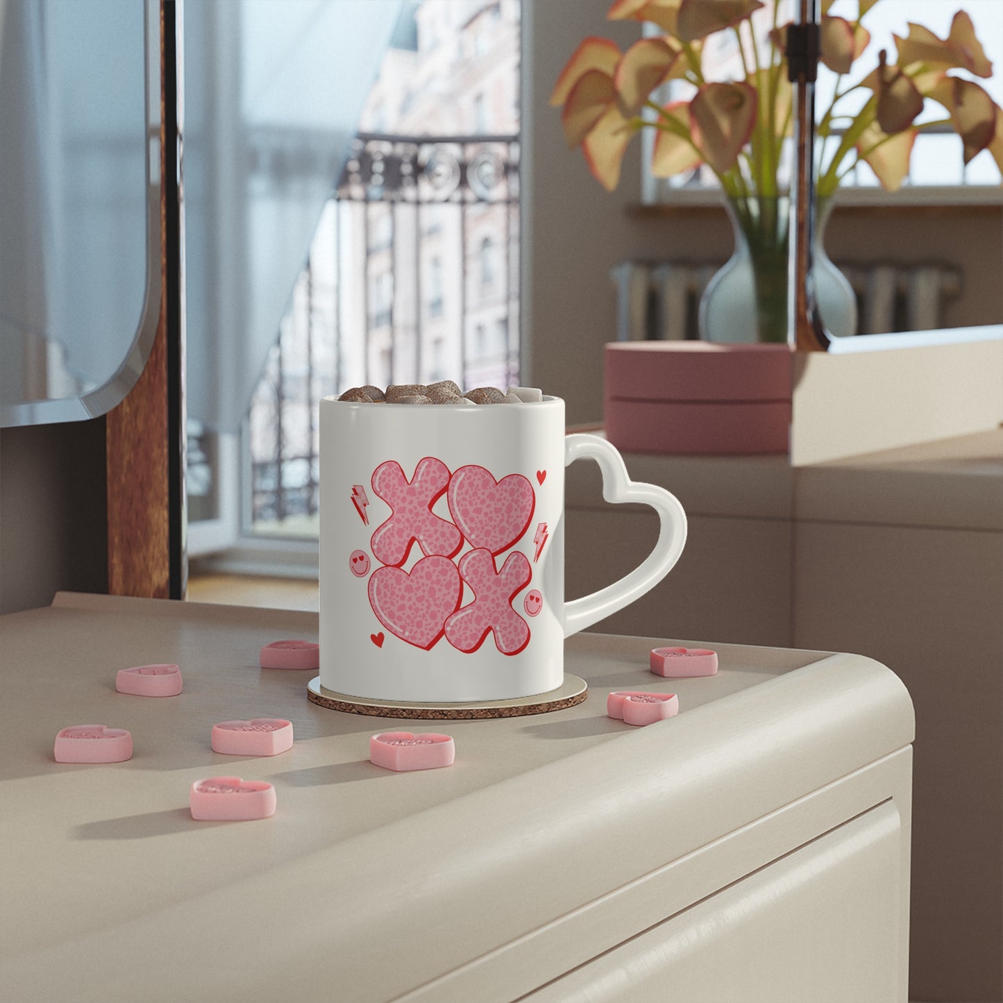 XOXO Love Heart-Shaped Mug