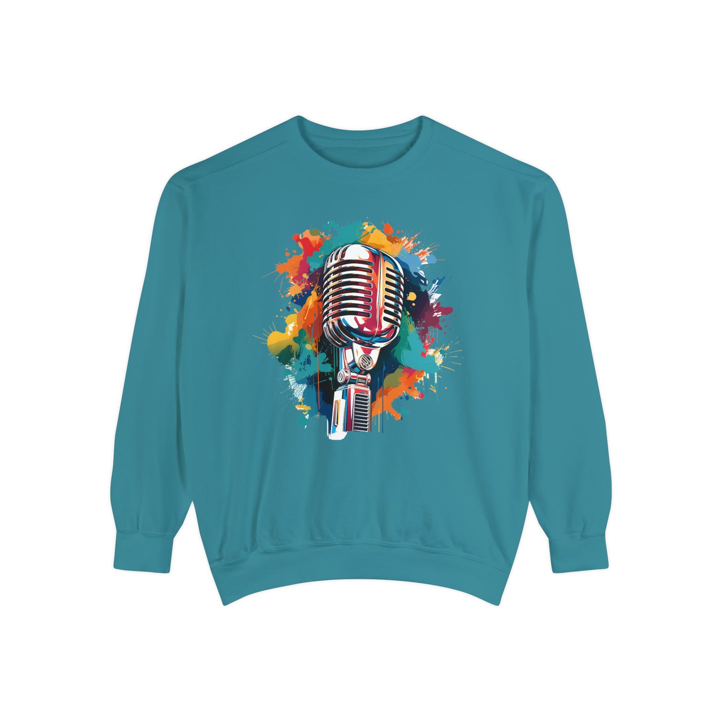 Watercolor Microphone Unisex Garment-Dyed Sweatshirt