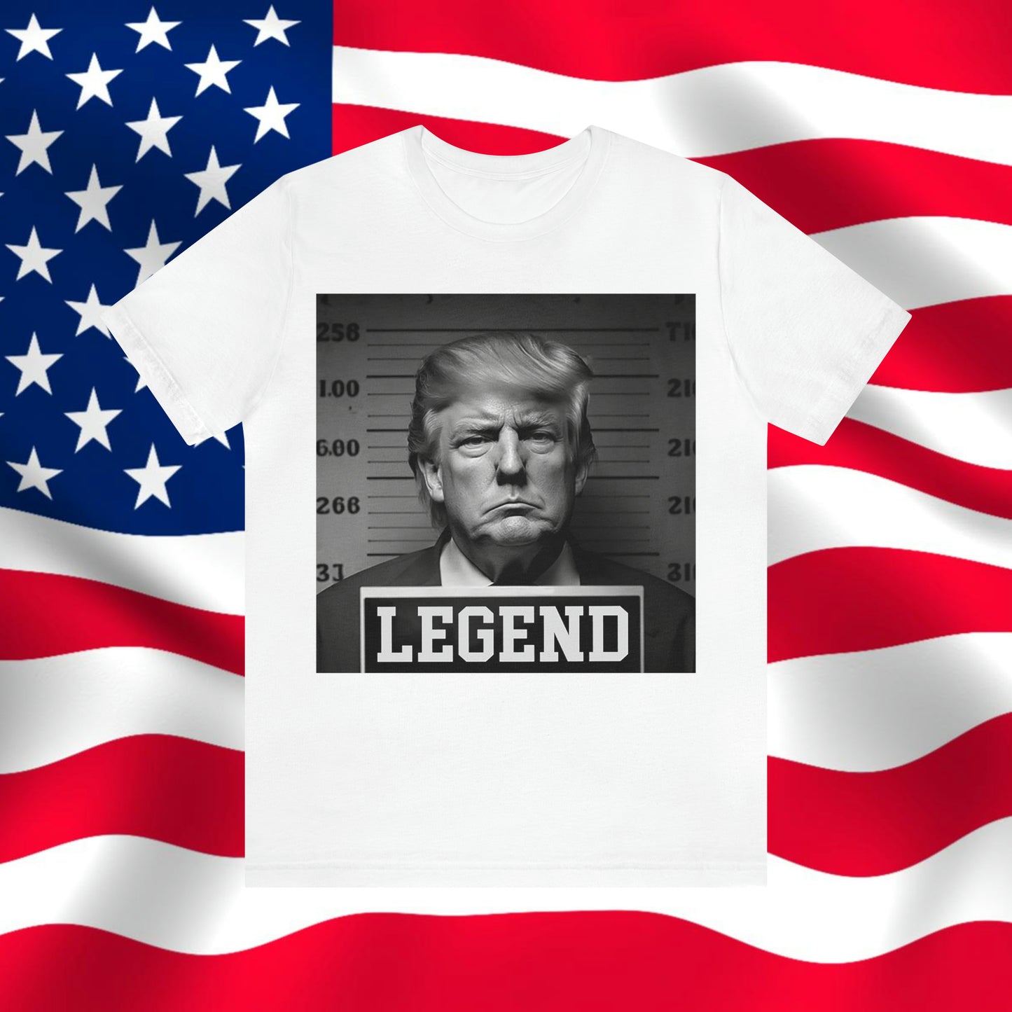 Trump Mug Shot Legend Unisex Jersey Short Sleeve Tee