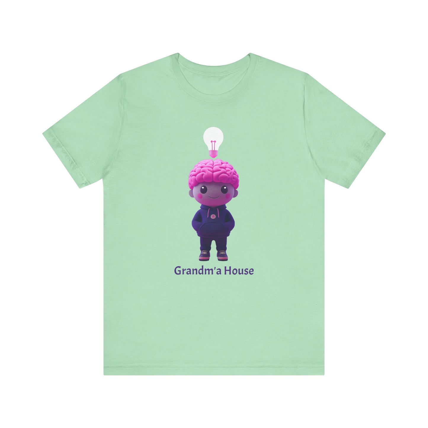 Grandma's House Brain with Light Bulb Design - Unisex Jersey Tee
