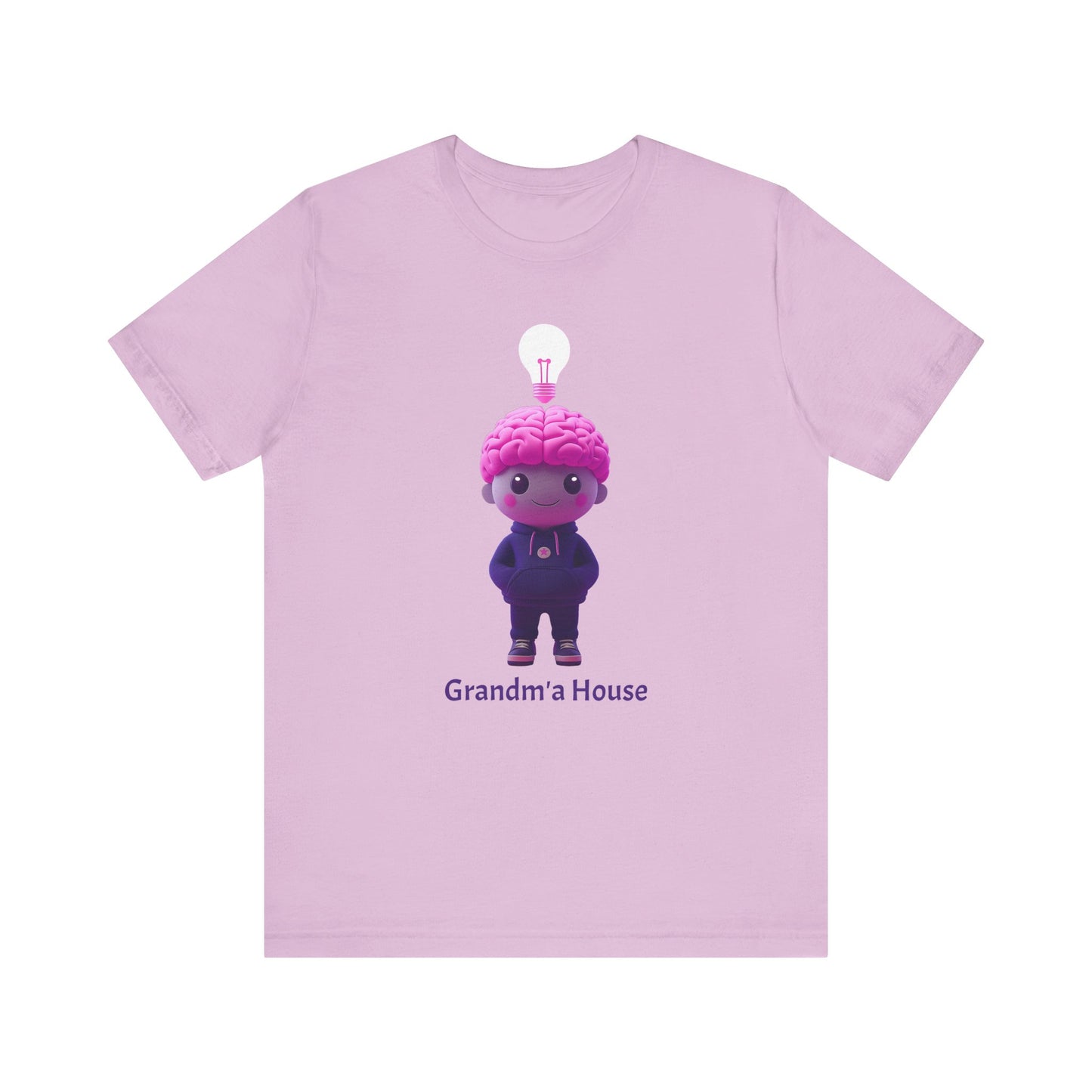 Grandma's House Brain with Light Bulb Design - Unisex Jersey Tee