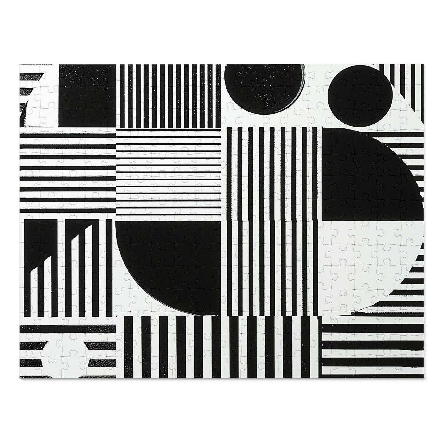 Black and White Geometric Design Jigsaw Puzzle (30, 110, 252, 500,1000-Piece)