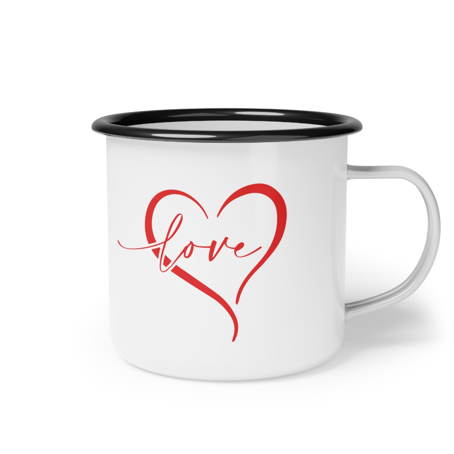 Love Heart Enamel Camp Cup