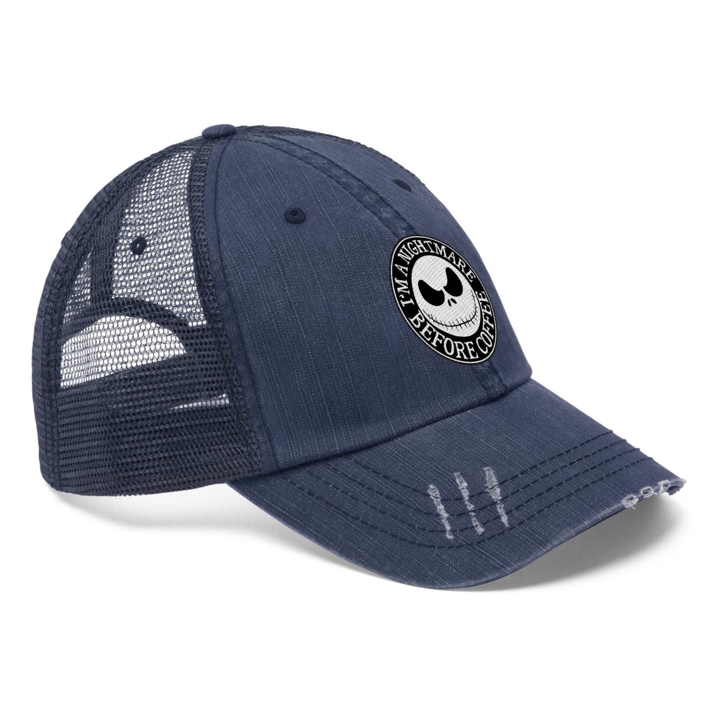 Nightmare Before Coffee Embroidery Unisex Trucker Hat