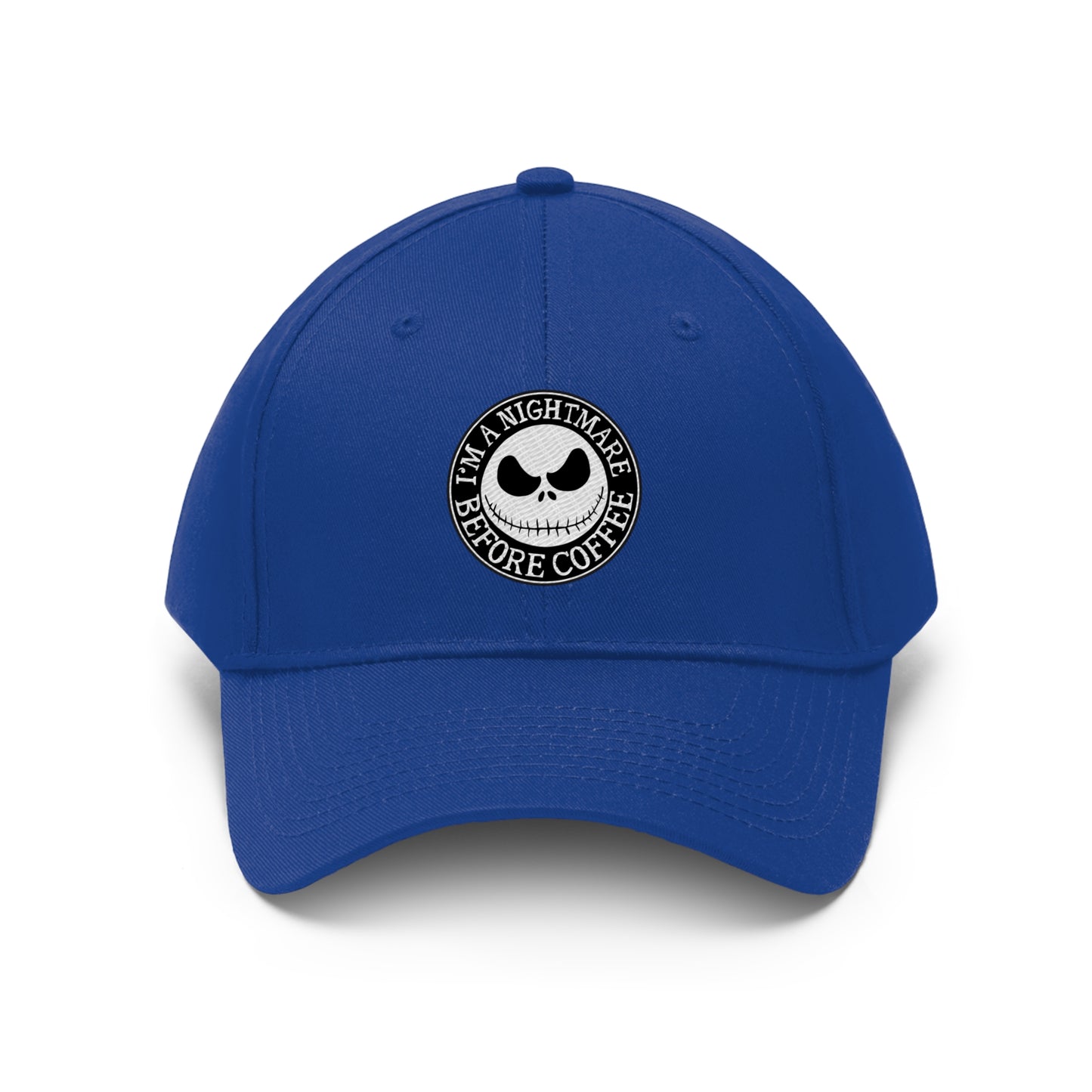 Nightmare Before Coffee Embroidery Unisex Twill Hat