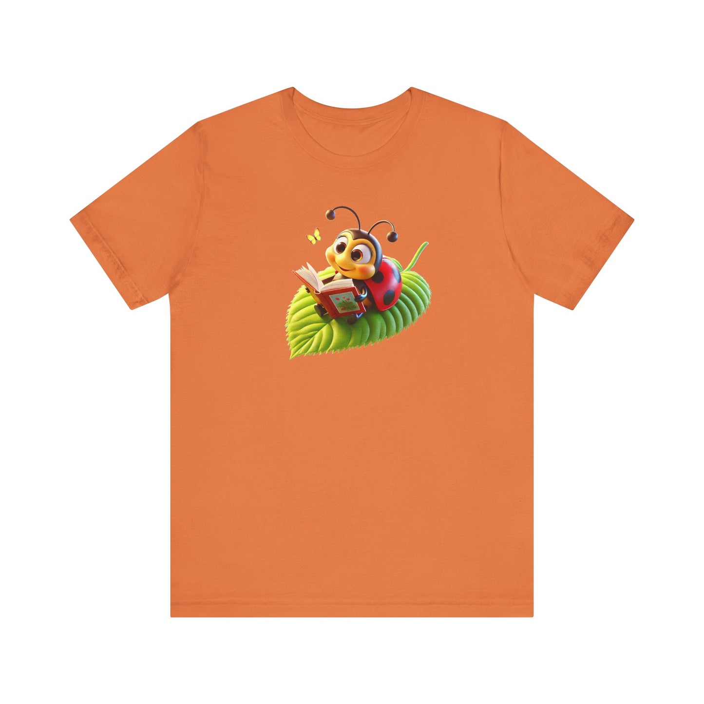 Reading Ladybug Unisex Jersey Tee - Cute Insect Graphic Tee for Nature Lovers