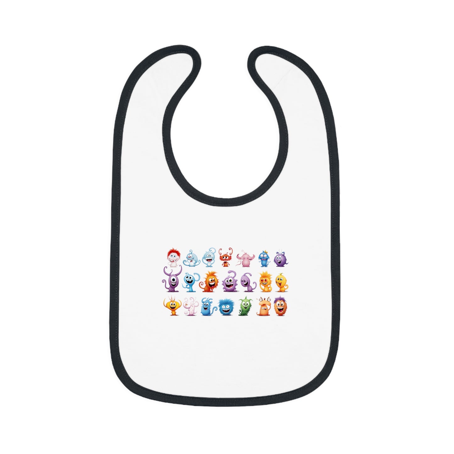 Super Cute Monsters, Cute Baby Bibs, Halloween Bibs, Funny Bibs, Baby Contrast Trim Jersey Bib