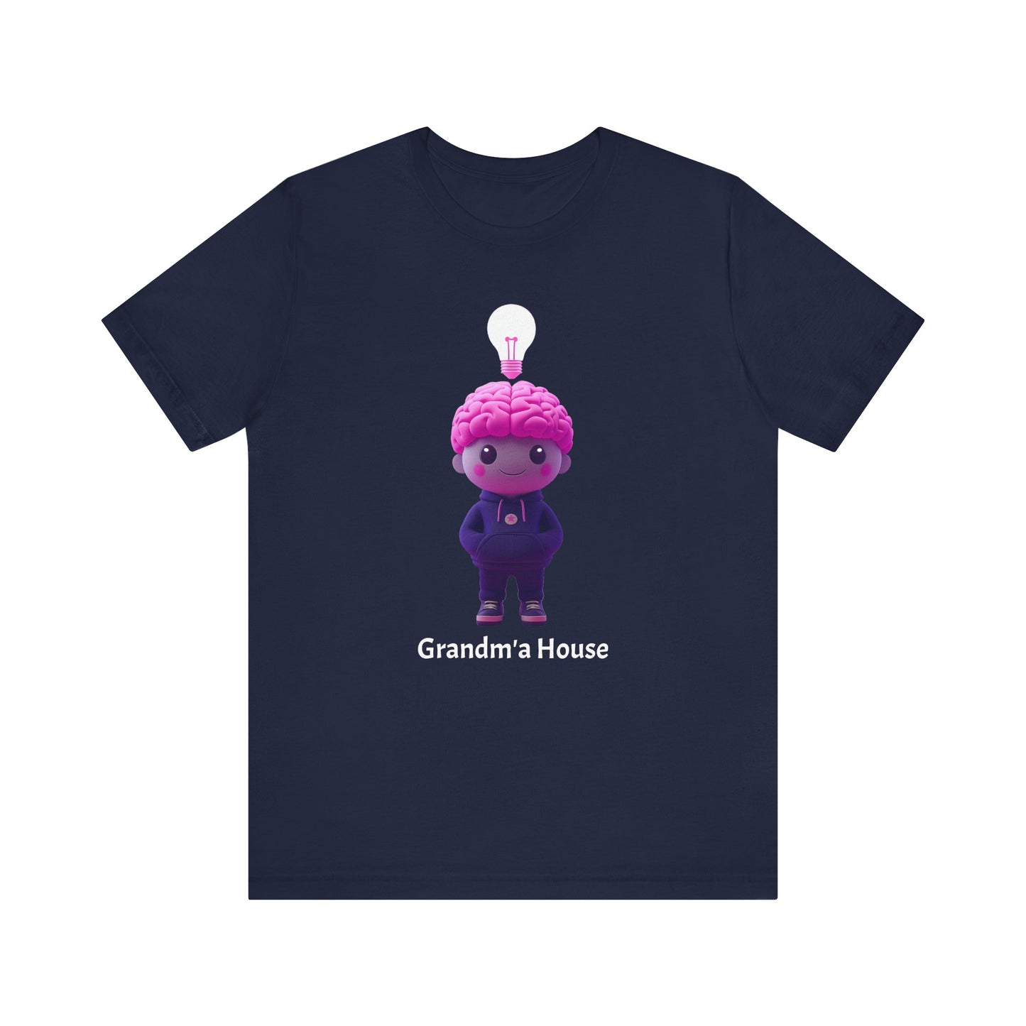 Grandma's House Brain with Light Bulb Design - Unisex Jersey Tee