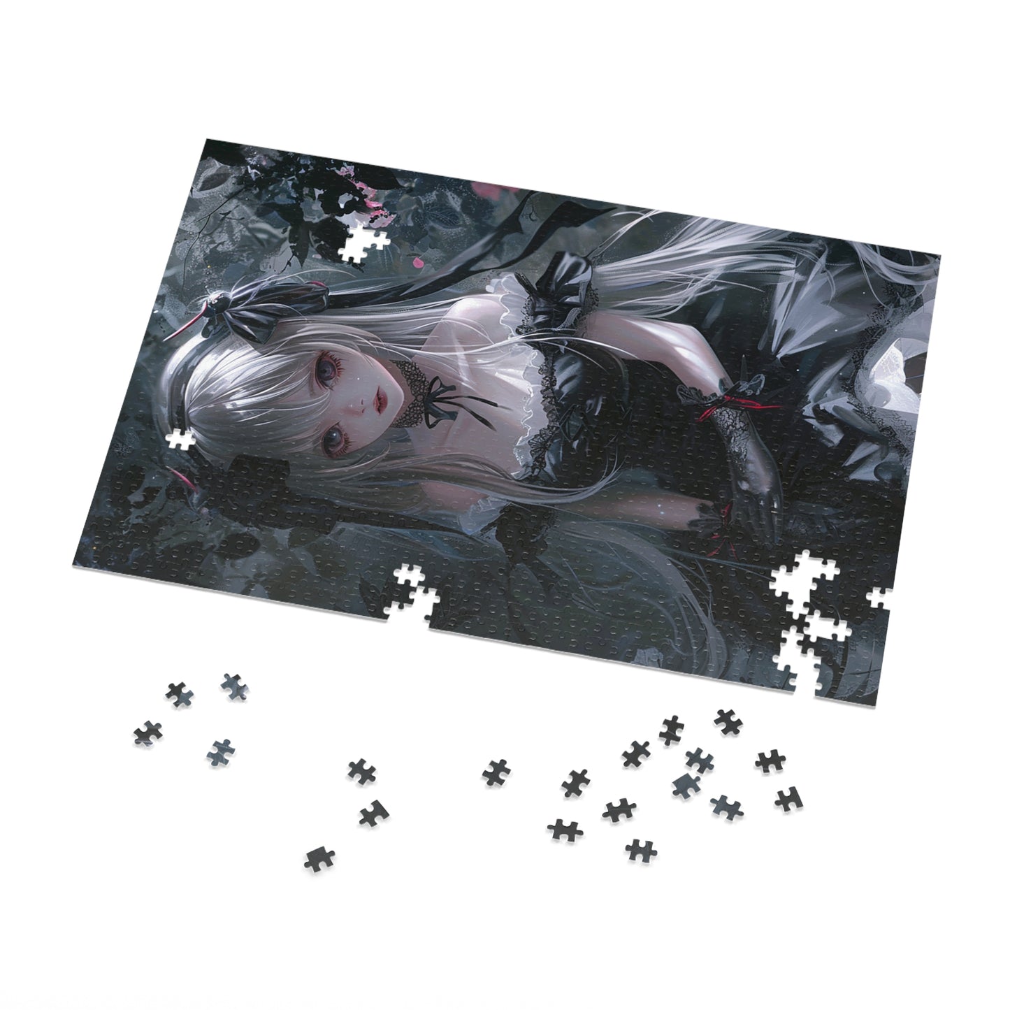 Anime Girl in Mourning Jigsaw Puzzle (30, 110, 252, 500,1000-Piece)