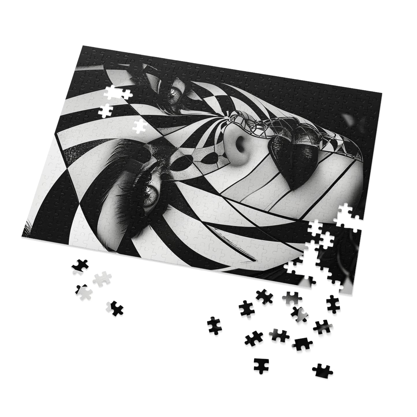 Black and White Painted Lady Jigsaw Puzzle (30, 110, 252, 500,1000-Piece)