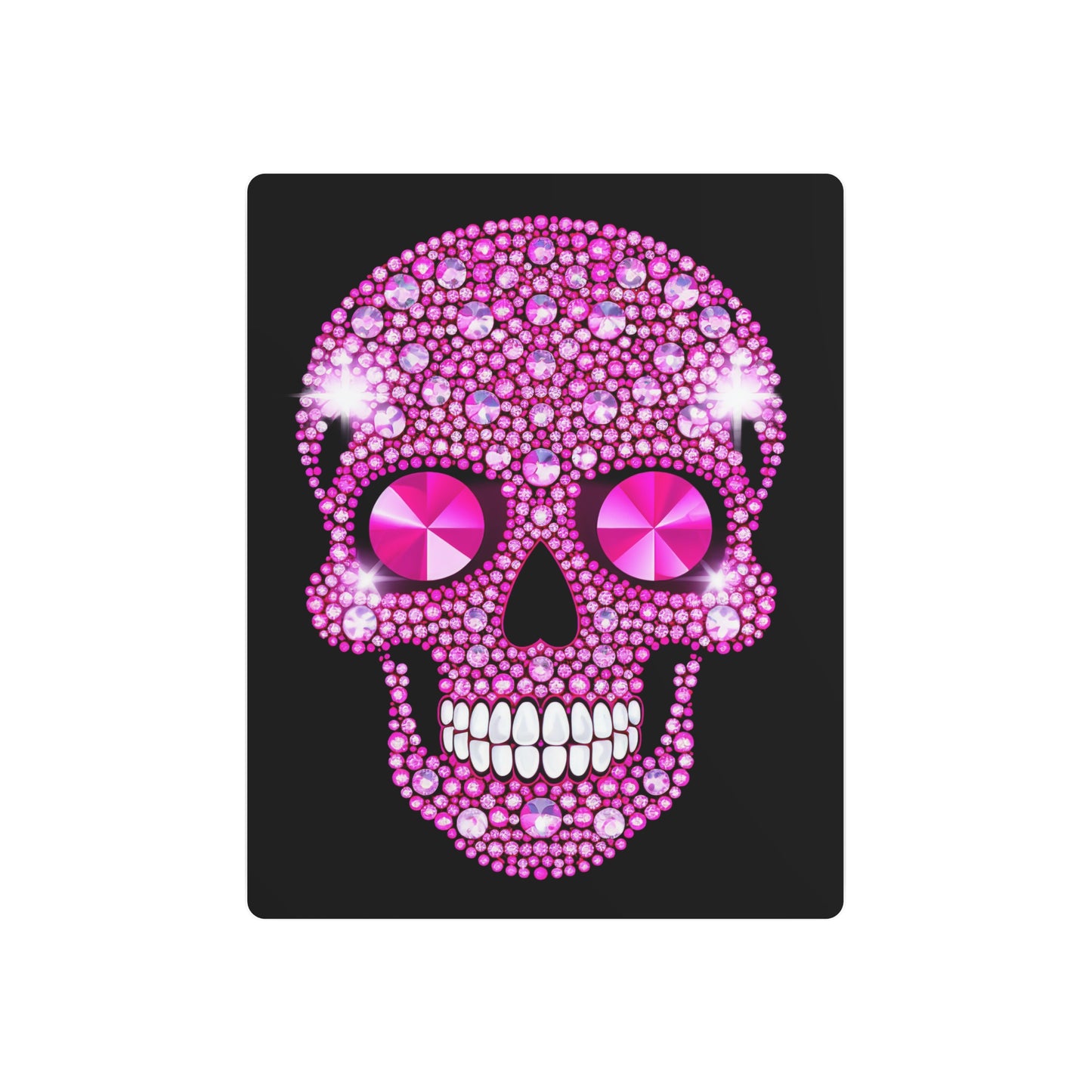 Pink Skull Metal Art Sign