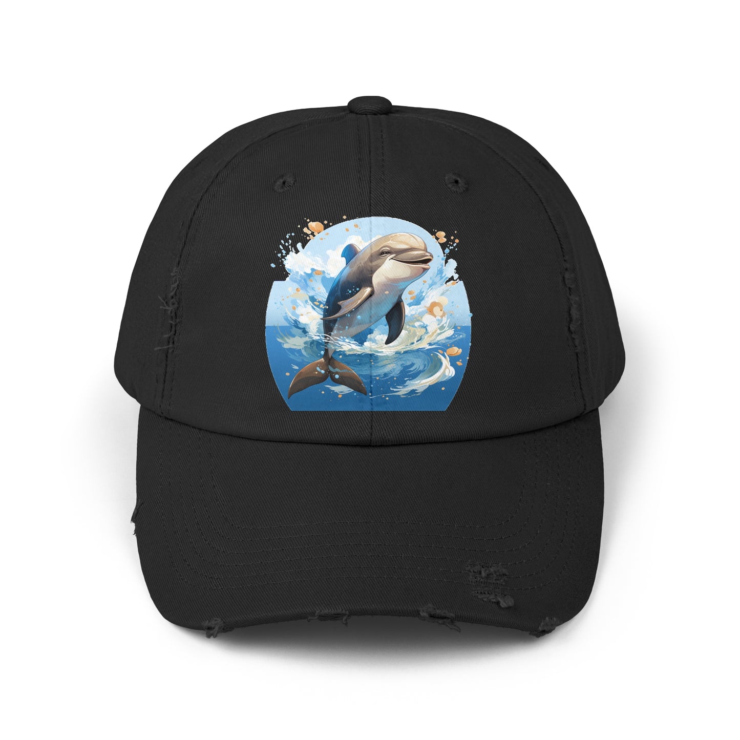 Happy Dolphin Distressed Cap