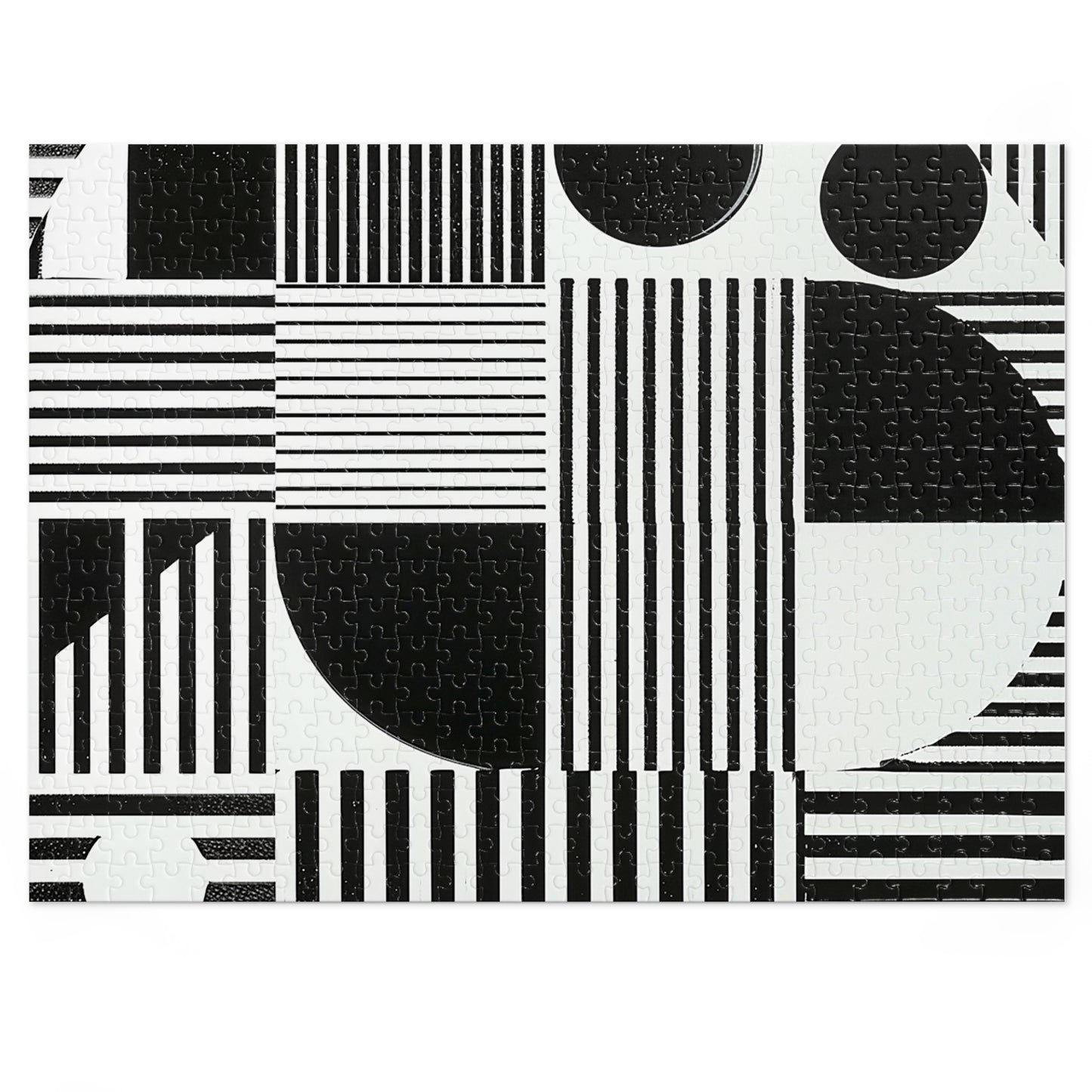 Black and White Geometric Design Jigsaw Puzzle (30, 110, 252, 500,1000-Piece)