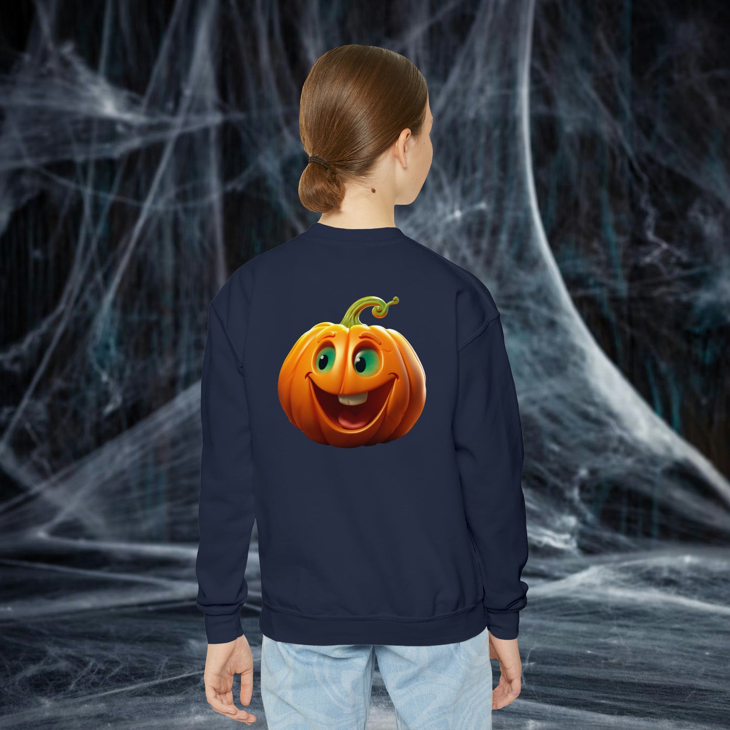 PERSONALIZED Double Sided Print, Halloween Sweatshirt for Kids, Halloween Sweatshirt, Funny Halloween, Youth Crewneck Sweatshirt