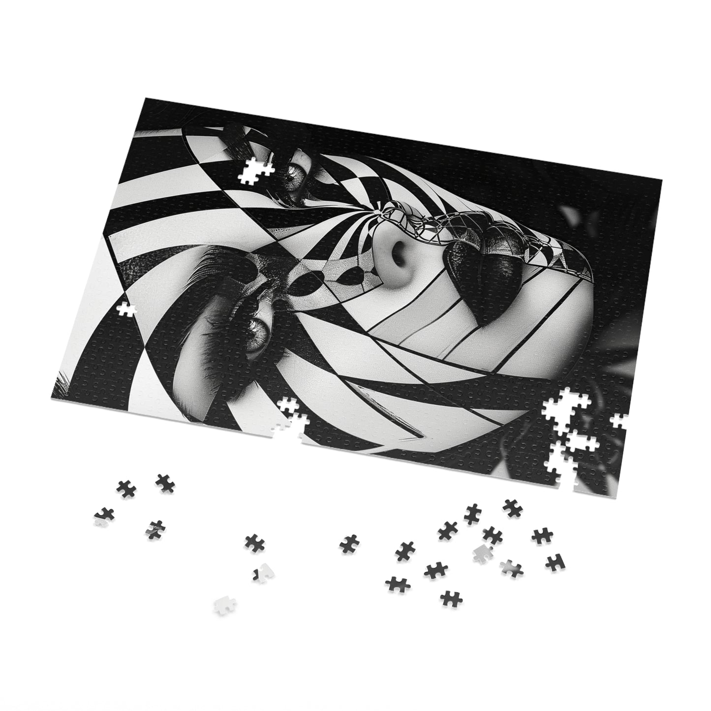 Black and White Painted Lady Jigsaw Puzzle (30, 110, 252, 500,1000-Piece)