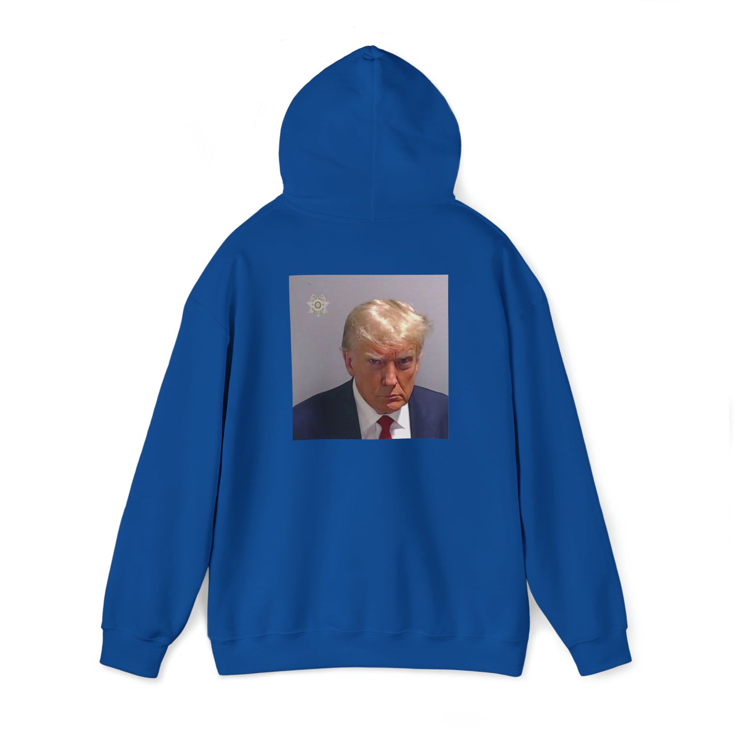 President Trump Mug Shot Back Print Hoodie Sweatshirt
