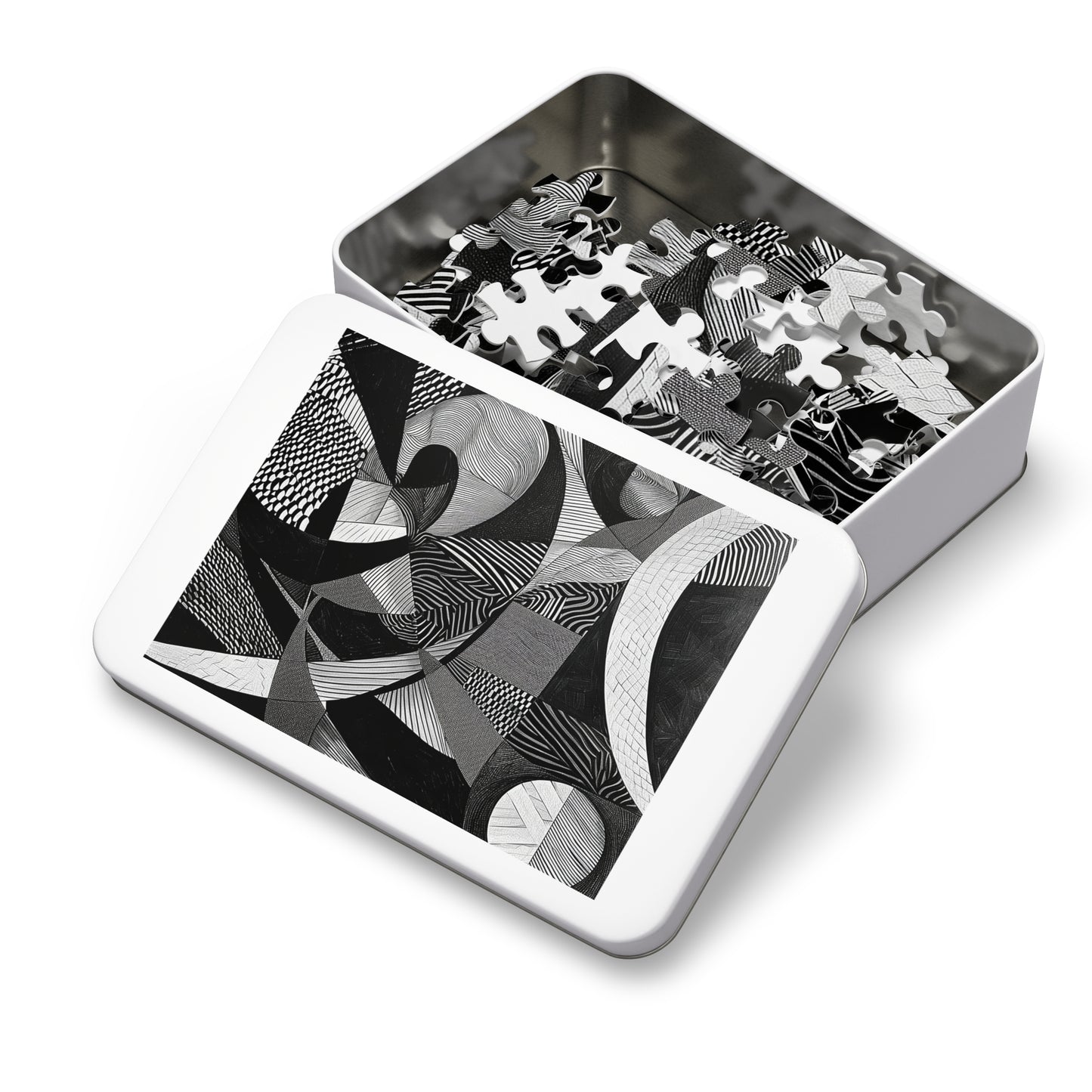 Black and White Abstract Pattern Jigsaw Puzzle (30, 110, 252, 500,1000-Piece)