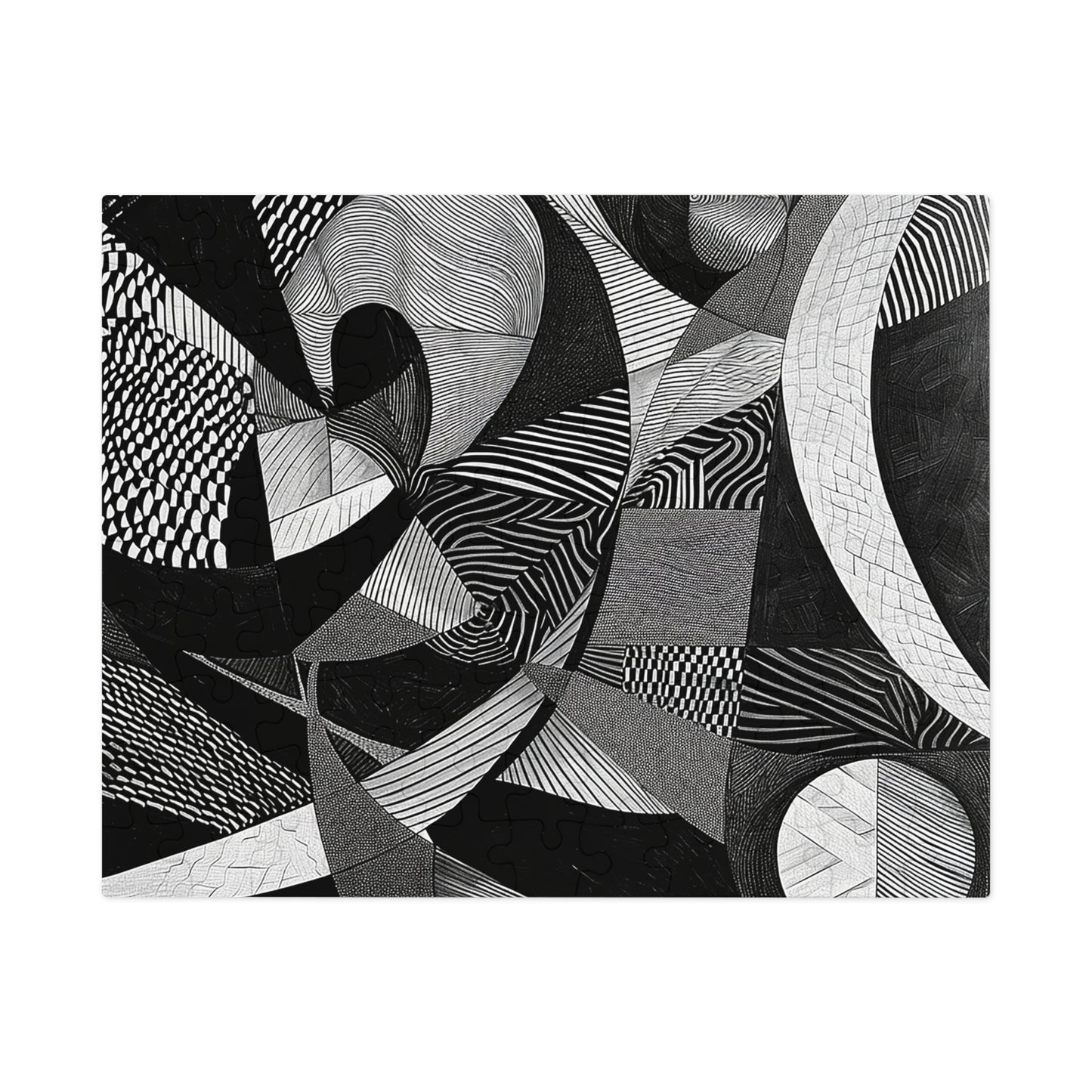 Black and White Abstract Pattern Jigsaw Puzzle (30, 110, 252, 500,1000-Piece)