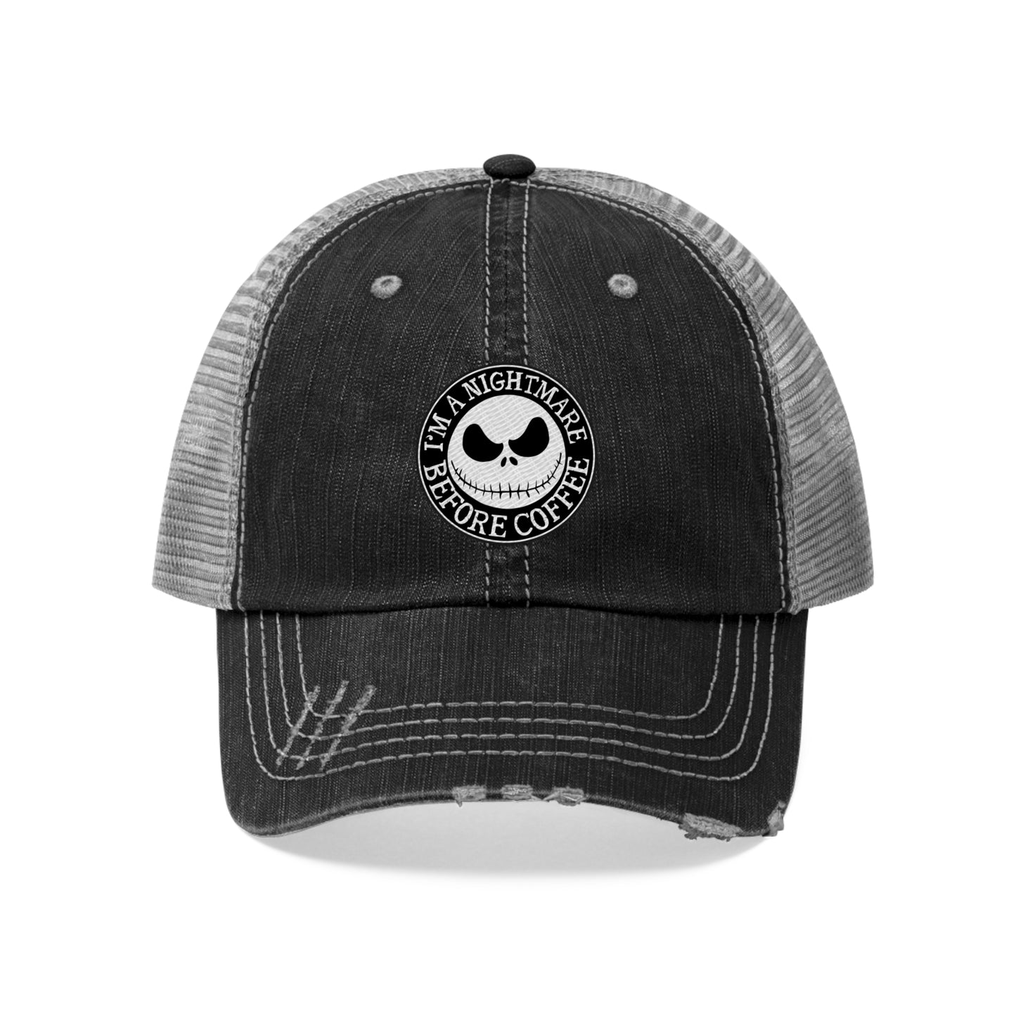 Nightmare Before Coffee Embroidery Unisex Trucker Hat