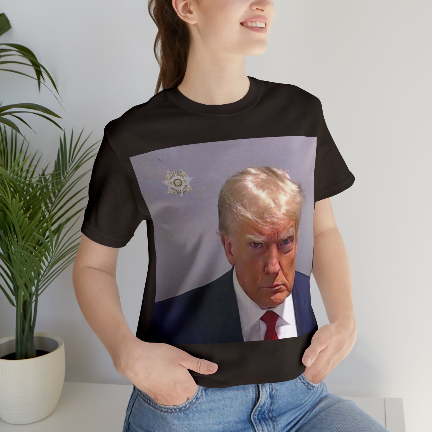 Trump Mug Shot Unisex Jersey Short Sleeve Tee
