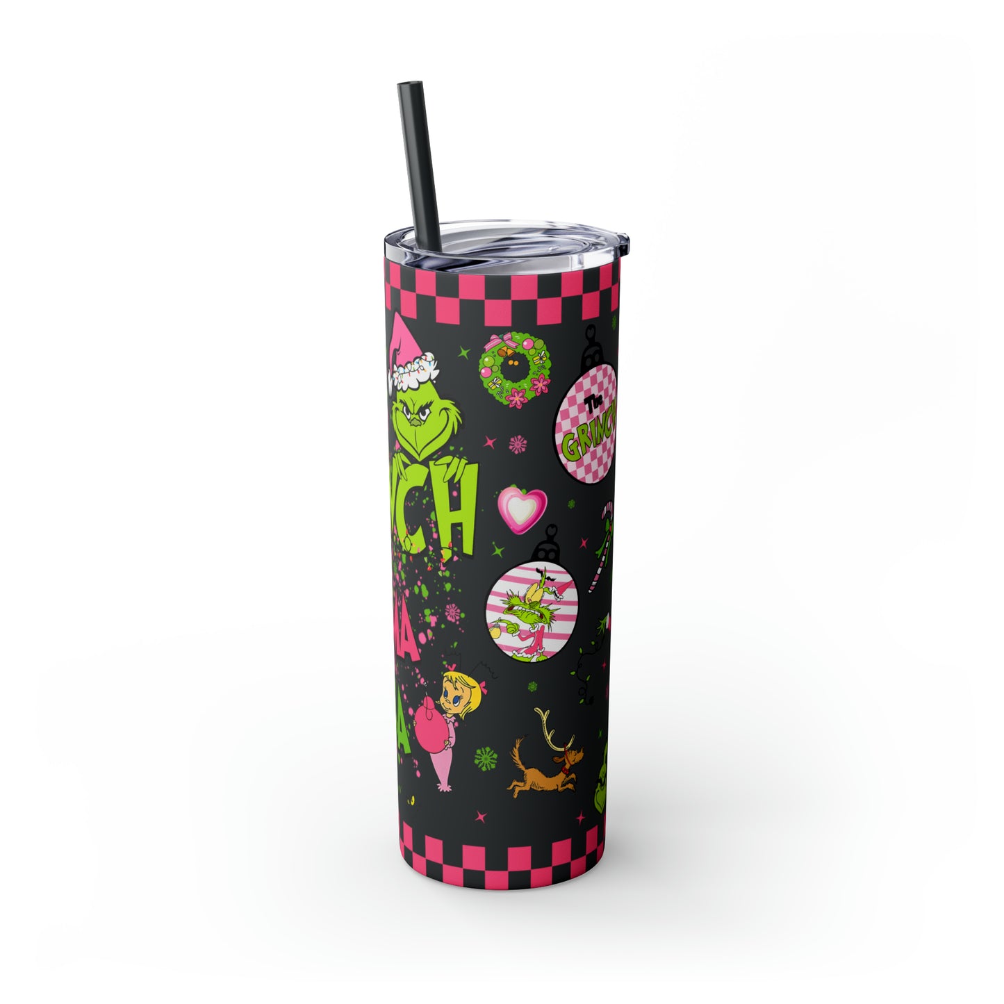In My Grinch Mama Era Skinny Tumbler with Straw, 20oz