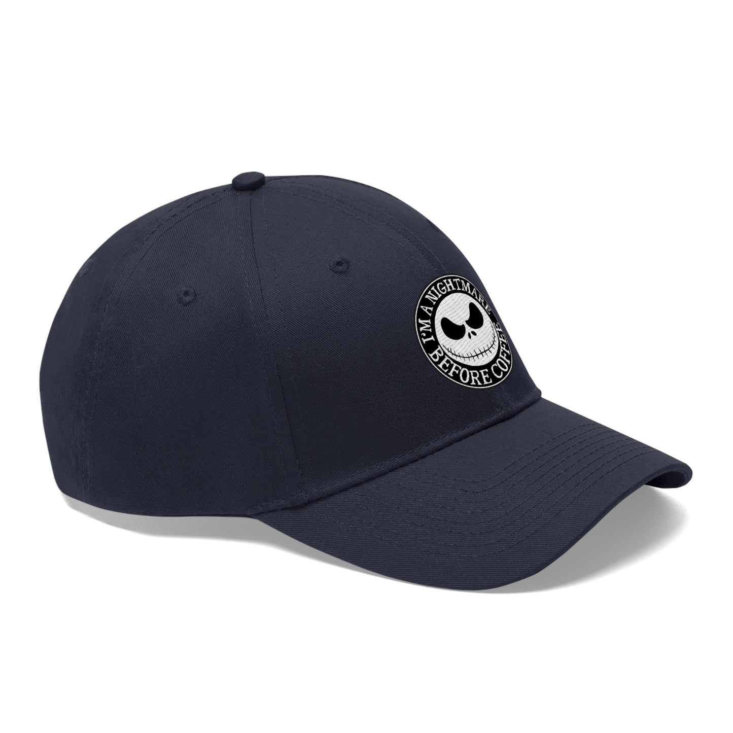 Nightmare Before Coffee Embroidery Unisex Twill Hat