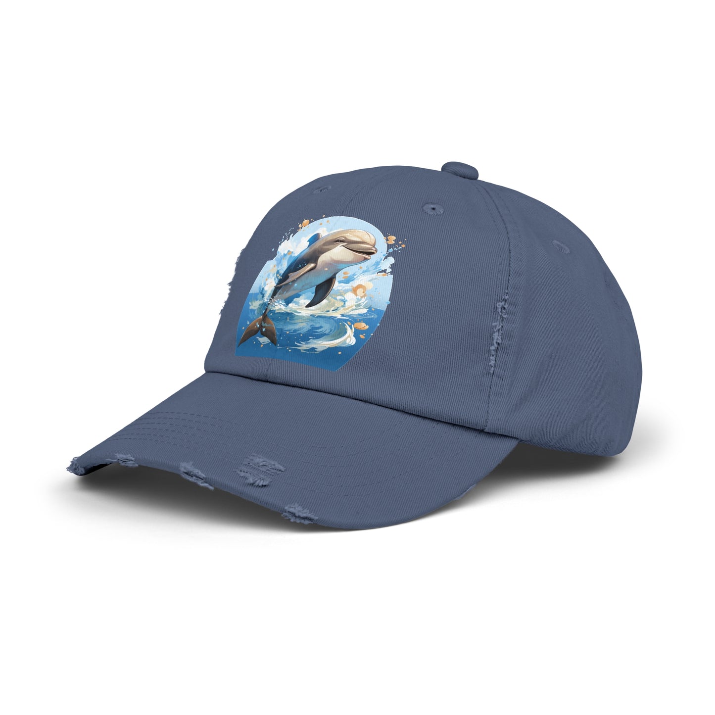 Happy Dolphin Distressed Cap