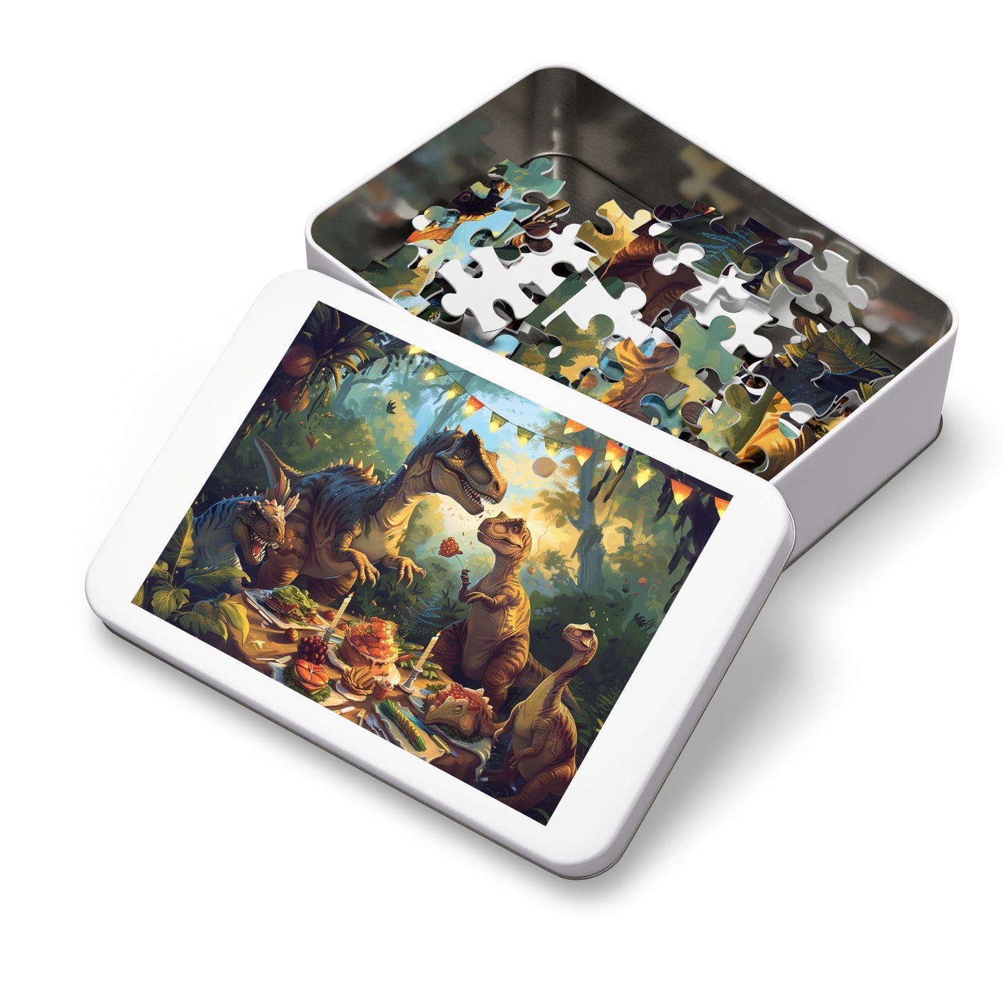Dino Dinner Party Jigsaw Puzzle (30, 110, 252, 500,1000-Piece)
