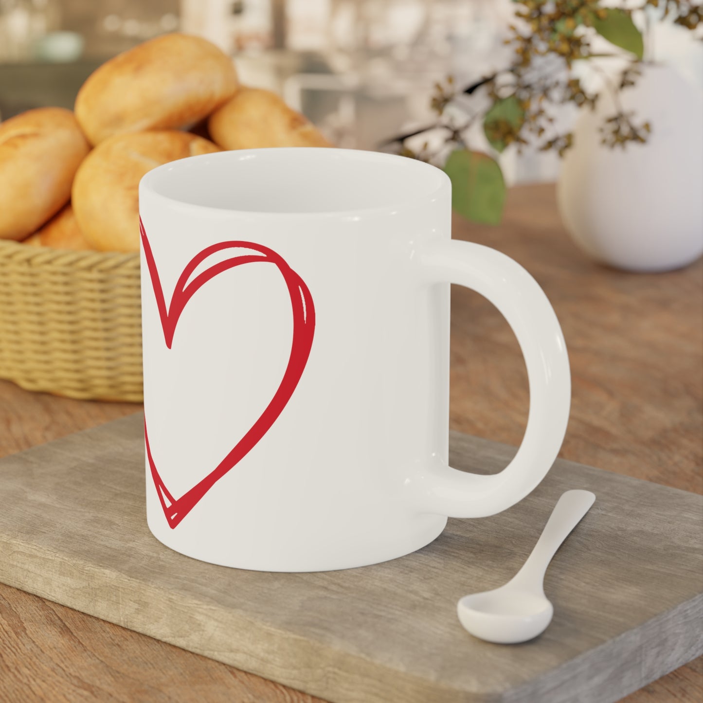 Hand-drawn Heart Ceramic Mugs (11oz\15oz\20oz)