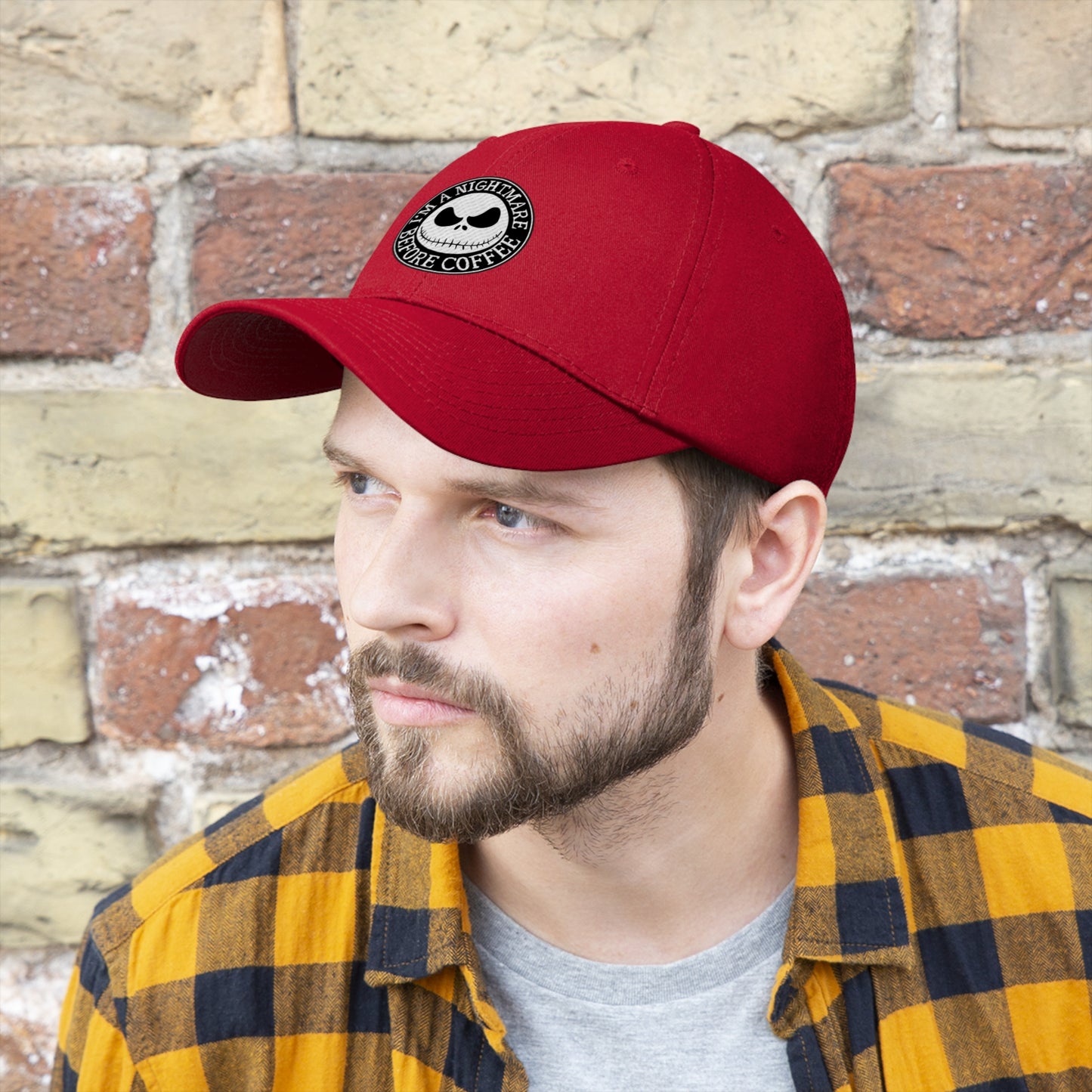 Nightmare Before Coffee Embroidery Unisex Twill Hat